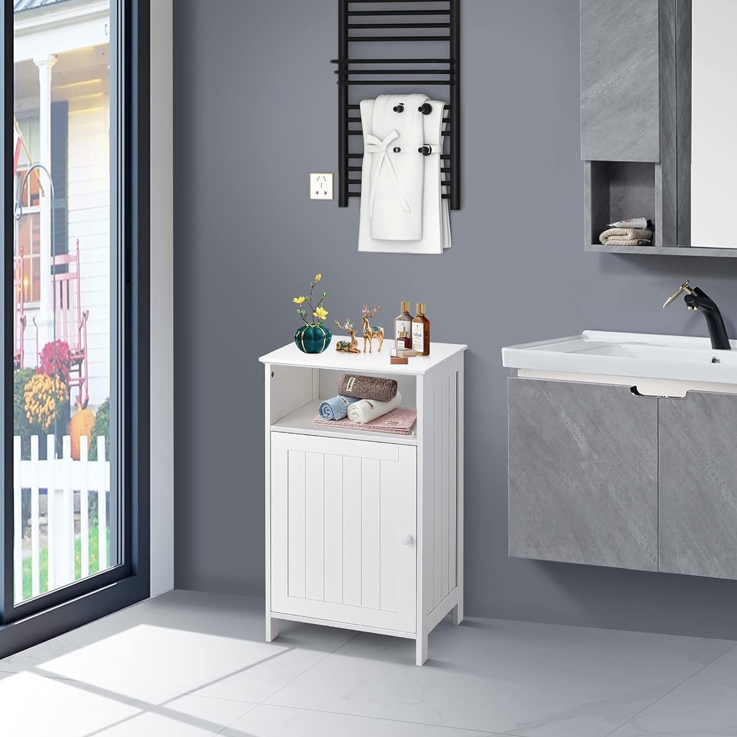 KOMFOTTEU Midischrank Badschrank mit verstellbaren Regalbrett,40x30x70cm günstig online kaufen