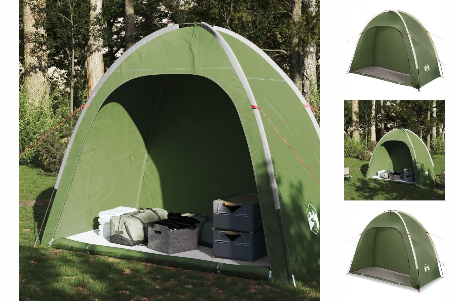 vidaXL Kuppelzelt Zelt Campingzelt Beistellzelt Grün Wasserdicht