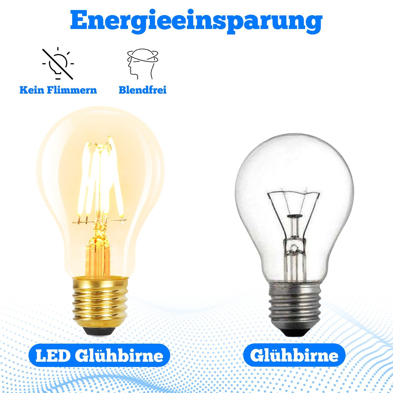 ZMH LED-Leuchtmittel E27 Glühbirne A60 Vintage Edison 4W 2700K Warmweiss Glühlampe, E27, 6 St., 2700K, Nicht Dimmbar – Bild 5 von 5