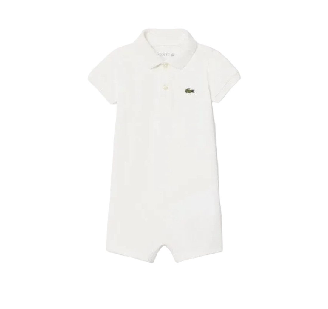 Lacoste Strampler Lacoste Baby Strampler aus Stretch-Piqué – Weiß