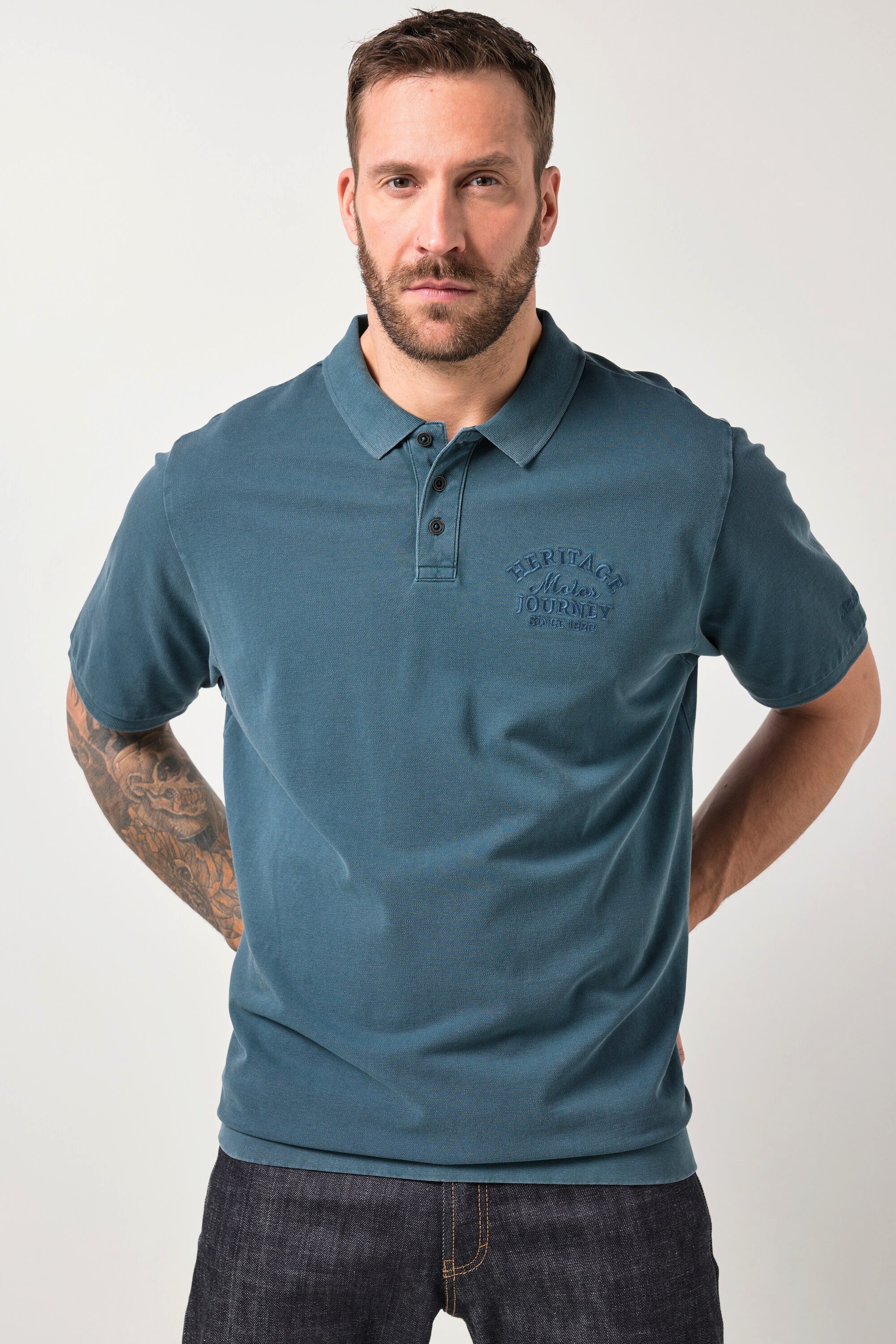 Poloshirt Poloshirt Halbarm Bauchfit Piqué Vintage