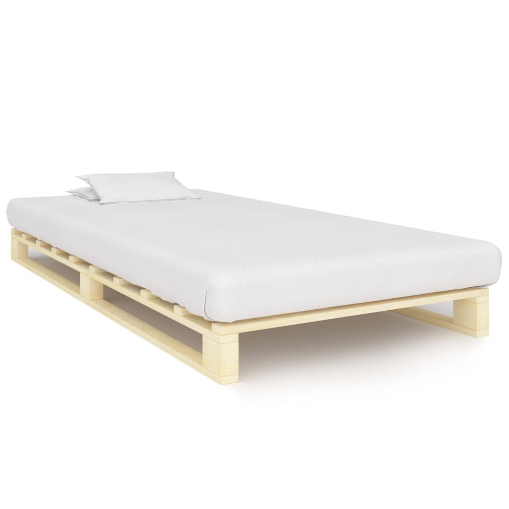 vidaXL Palettenbett aus Kiefer in Natur (LxBxH: 200x90x14 cm)