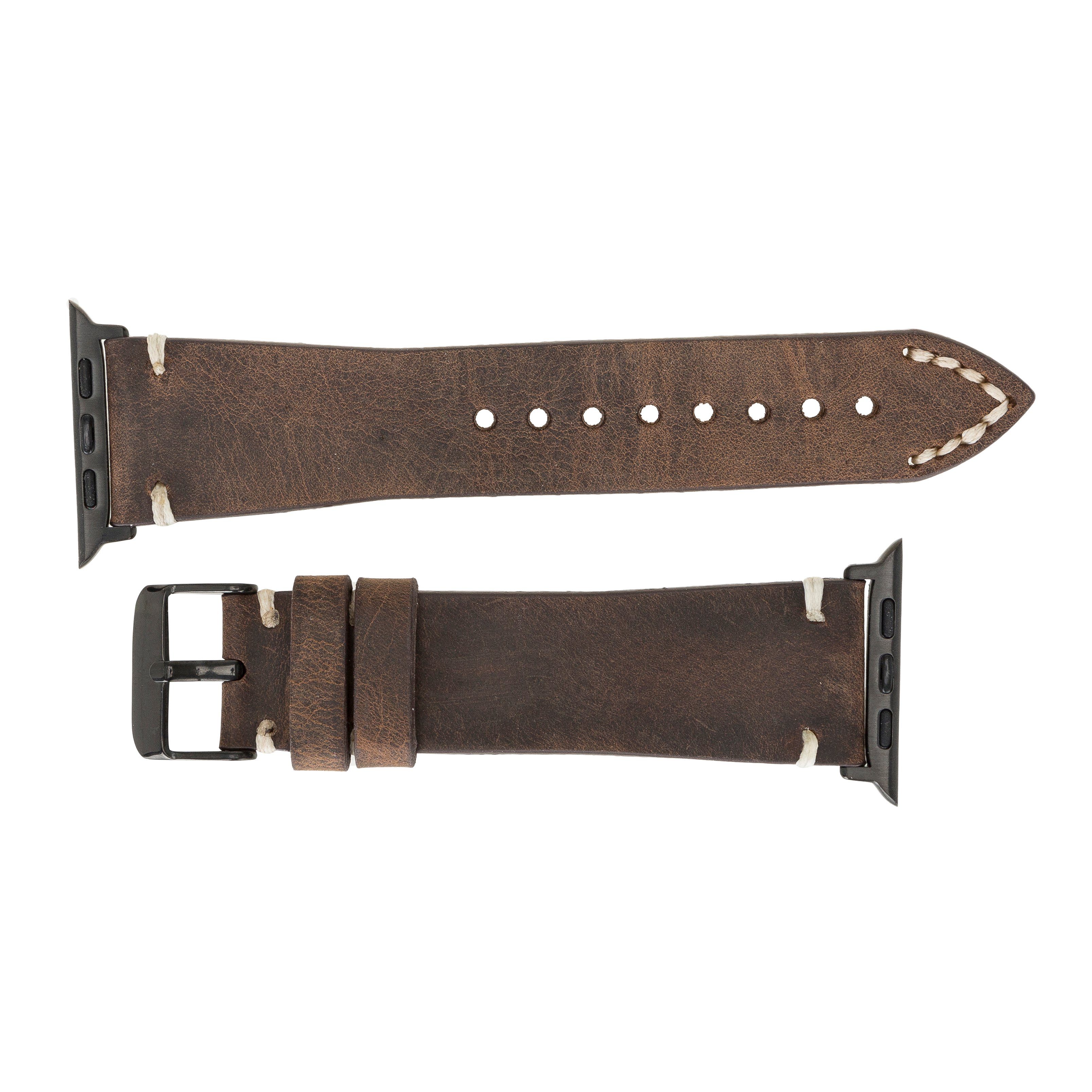 / Leather DUNKELBRAUN Fitbit Smartwatch-Armband Leder Ersatzarmband / 4 Armband Echtes Versa Sense 3 Renna 2 &