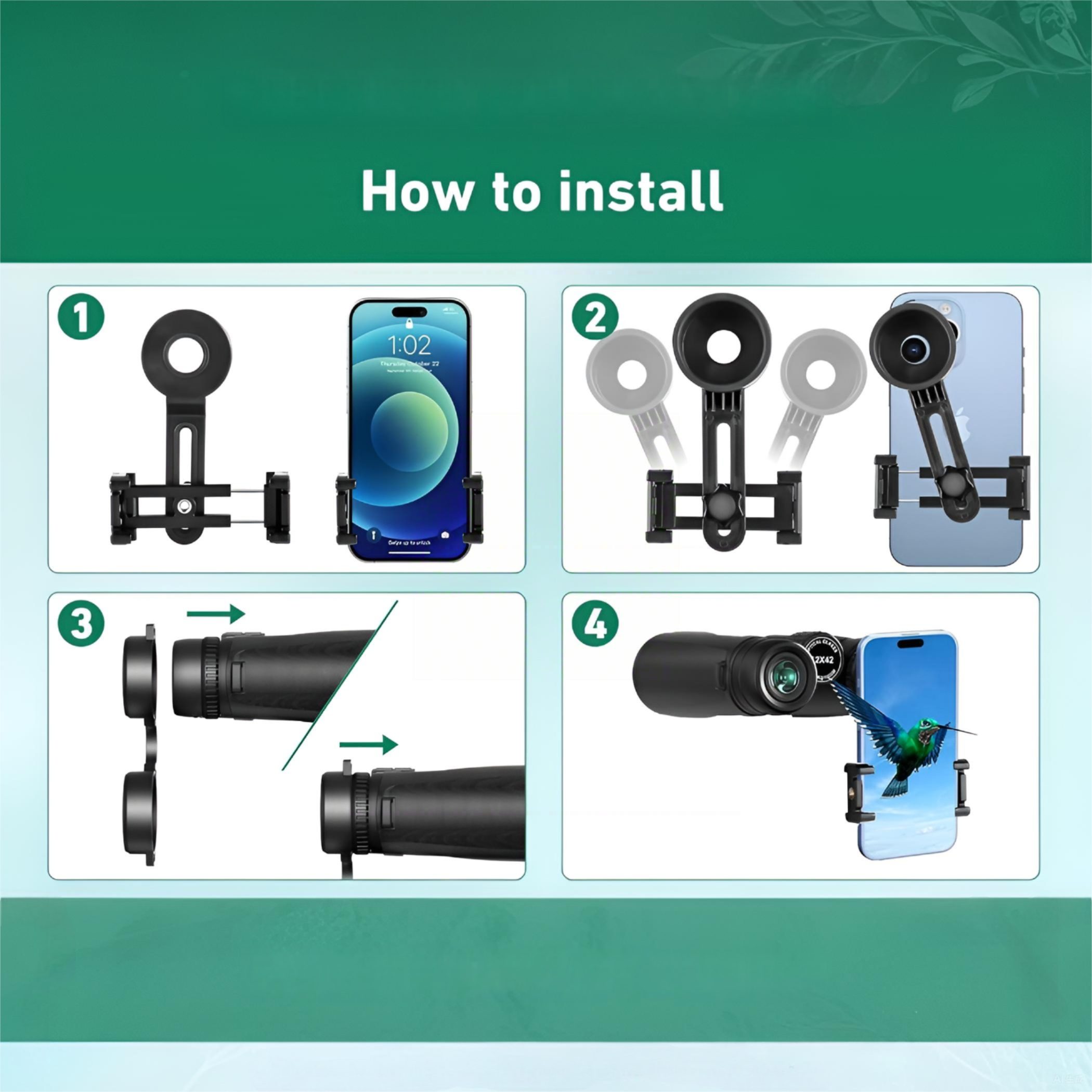 ibettertec 12x42 Fernglas mit BAK4 Prismen,nachtsicht,Binoculars Fernglas (Binoculars,Fokusknopf,hohe Vergrößerung,Stativmontage,rutschfest)
