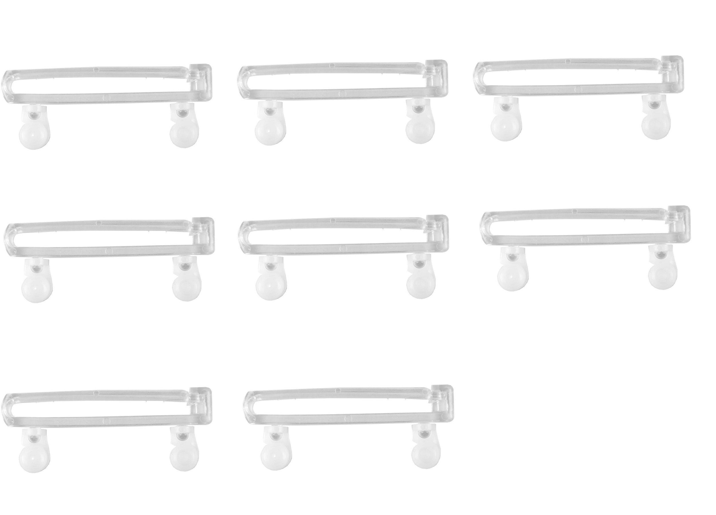 Clever-Kauf-24 Schlaufengleiter Schlaufengleiter m. Röllchen transparent 5cm Inhalt: 8 Stück, Innenlaufsysteme, (8-St)