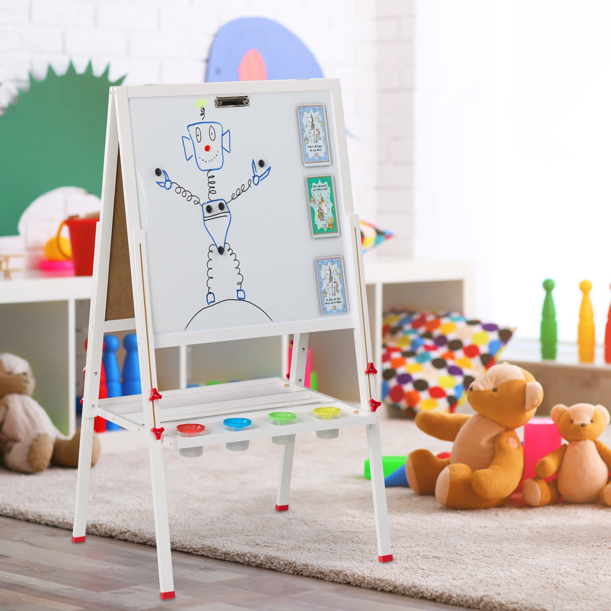 relaxdays Standtafel Kinderstandtafel mit Whiteboard