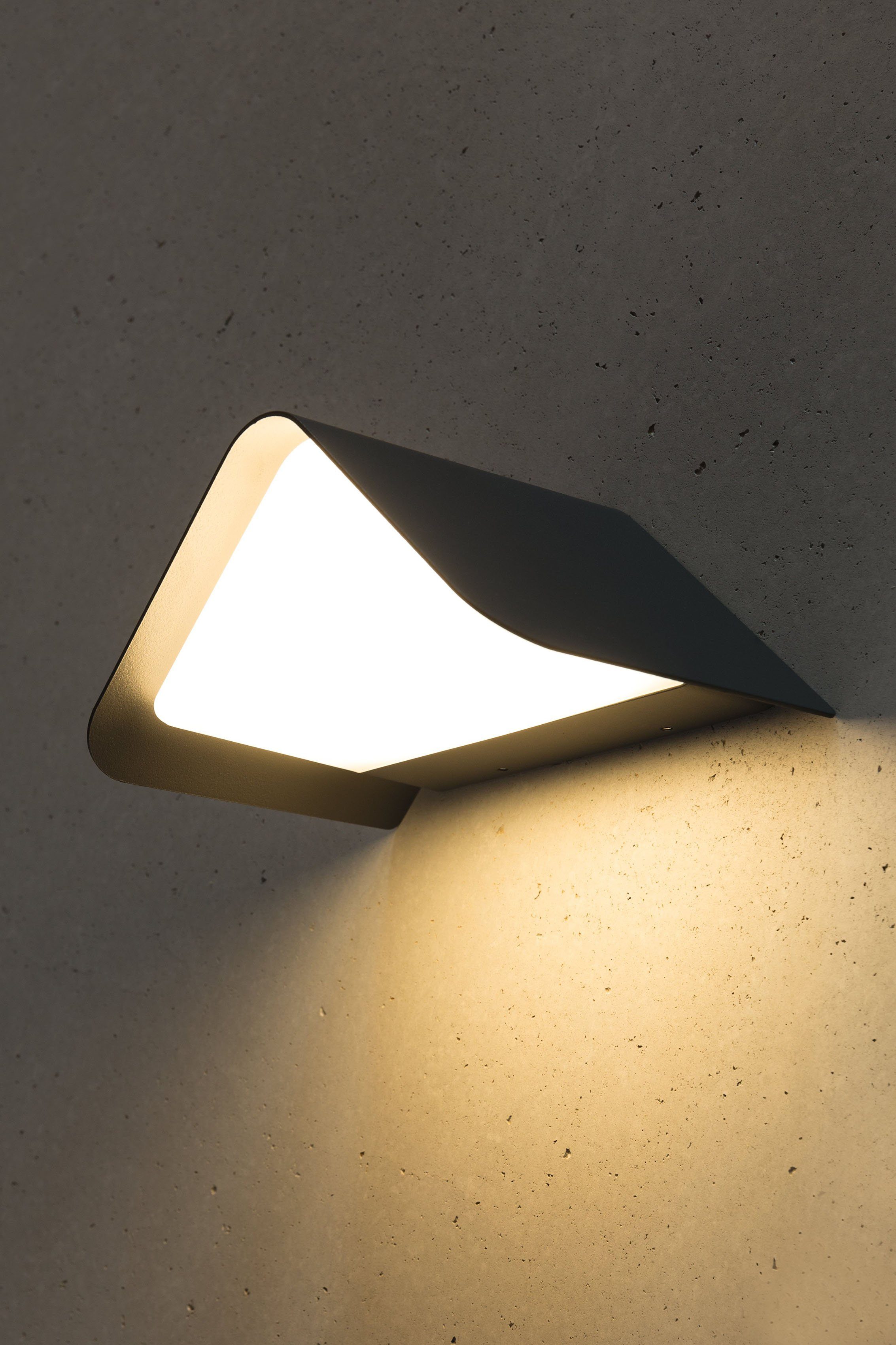 HEITRONIC LED Wandleuchte Java, LED fest integriert, Warmweiß, Wandlampe, Außenlampe, matter Lichtaustritt nach vorne und unten