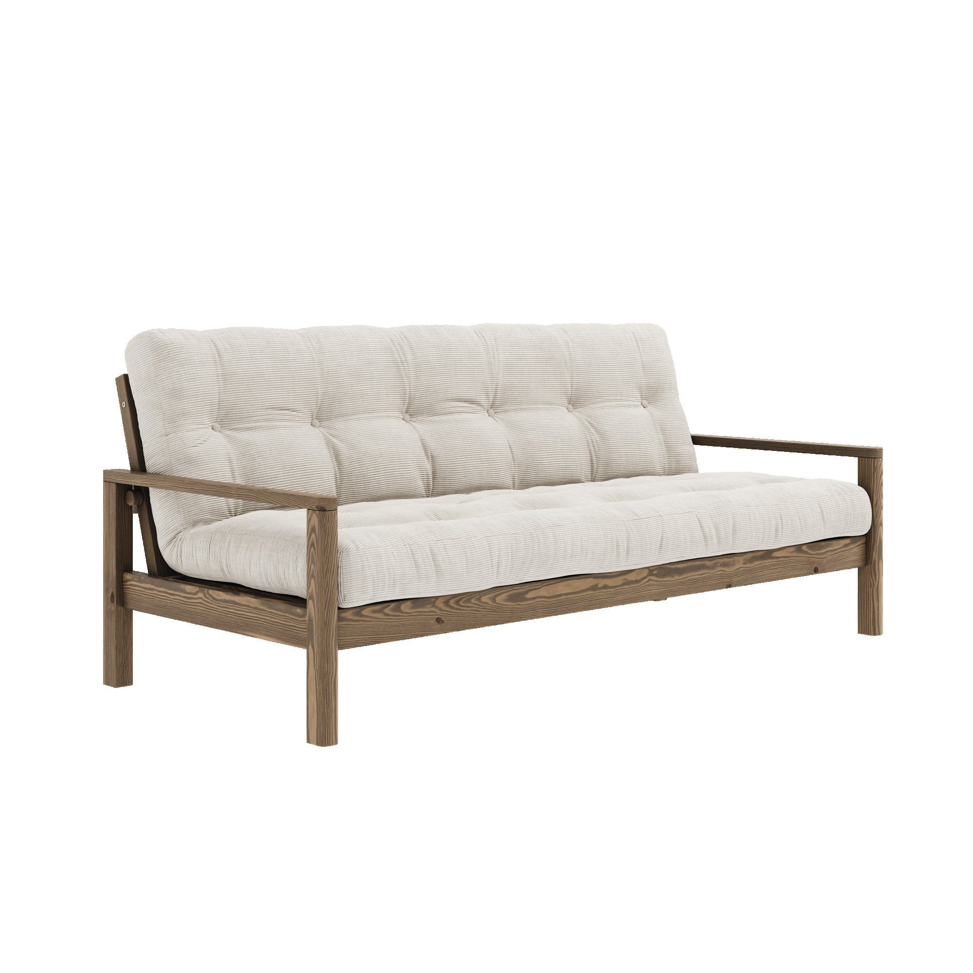 Futonmatratze, mit lackiert Ivory verschiedene FSC-zertifiziert, brown Design Kiefer Schlafsofa Karup | KNOB, Farben, Carob