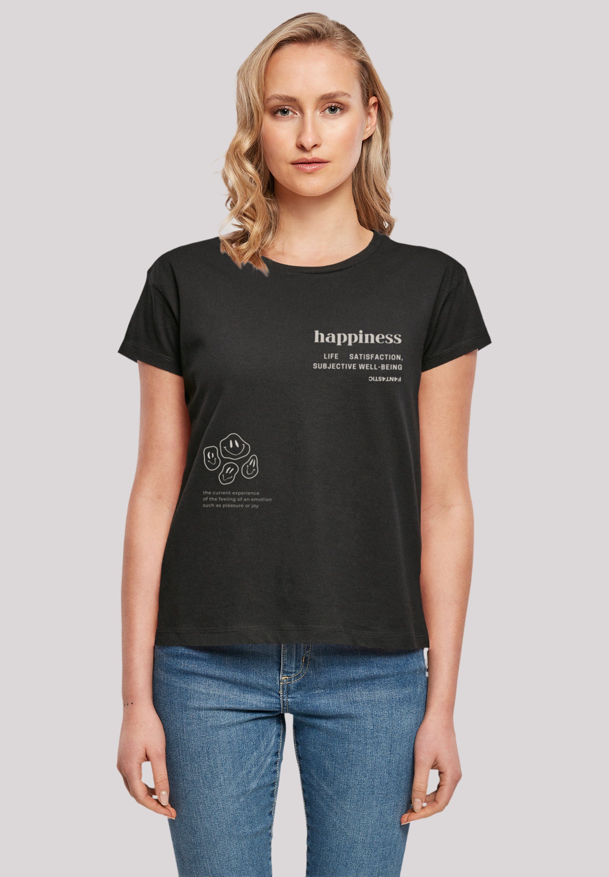happiness F4NT4STIC weit T-Shirt Größe aus, Print, bitte kleiner eine bestellen Fällt