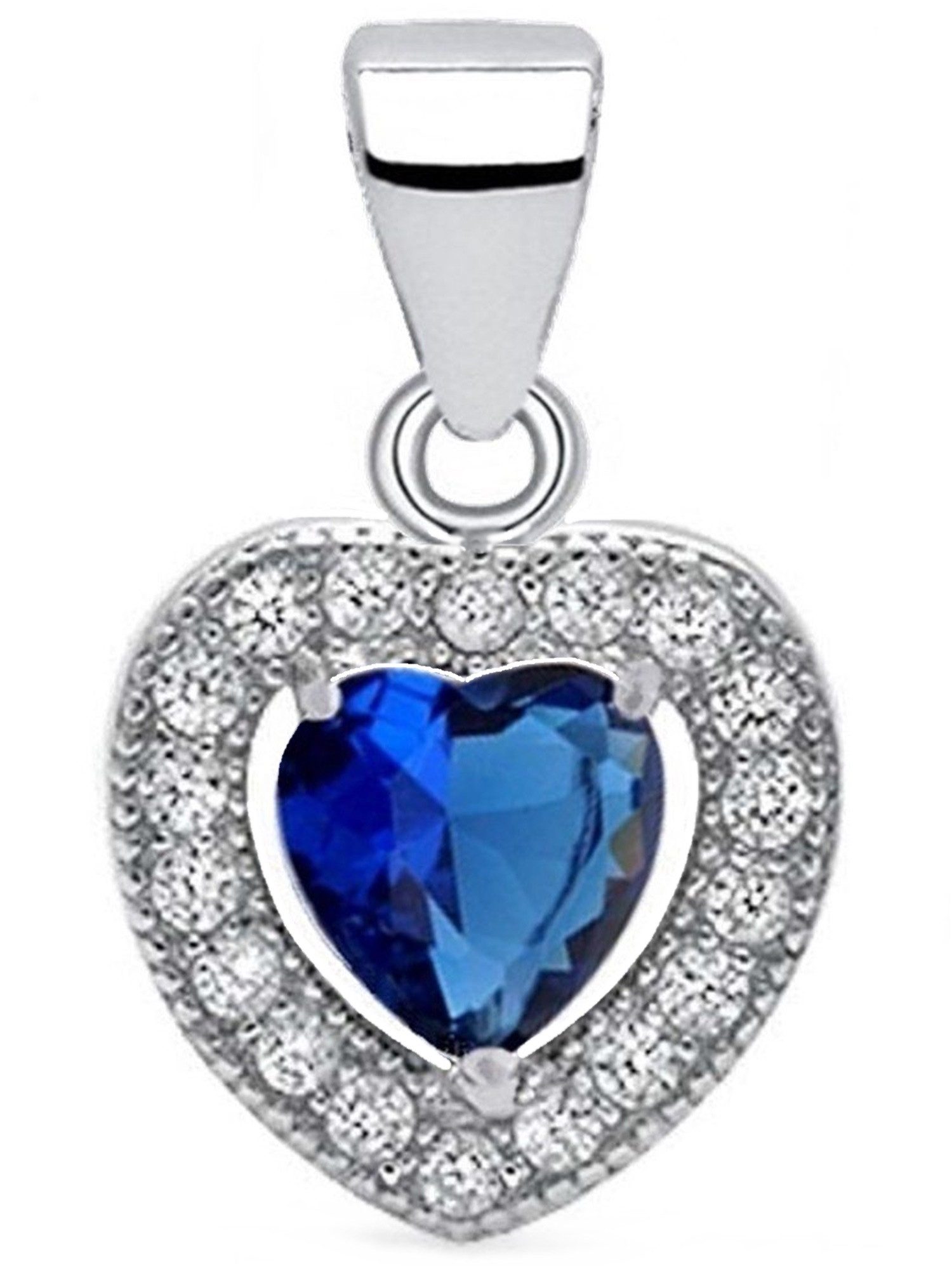 Goldene Hufeisen Herzanhänger Saphir Zirkonia Herz Anhänger für Halskette 9 günstig online kaufen