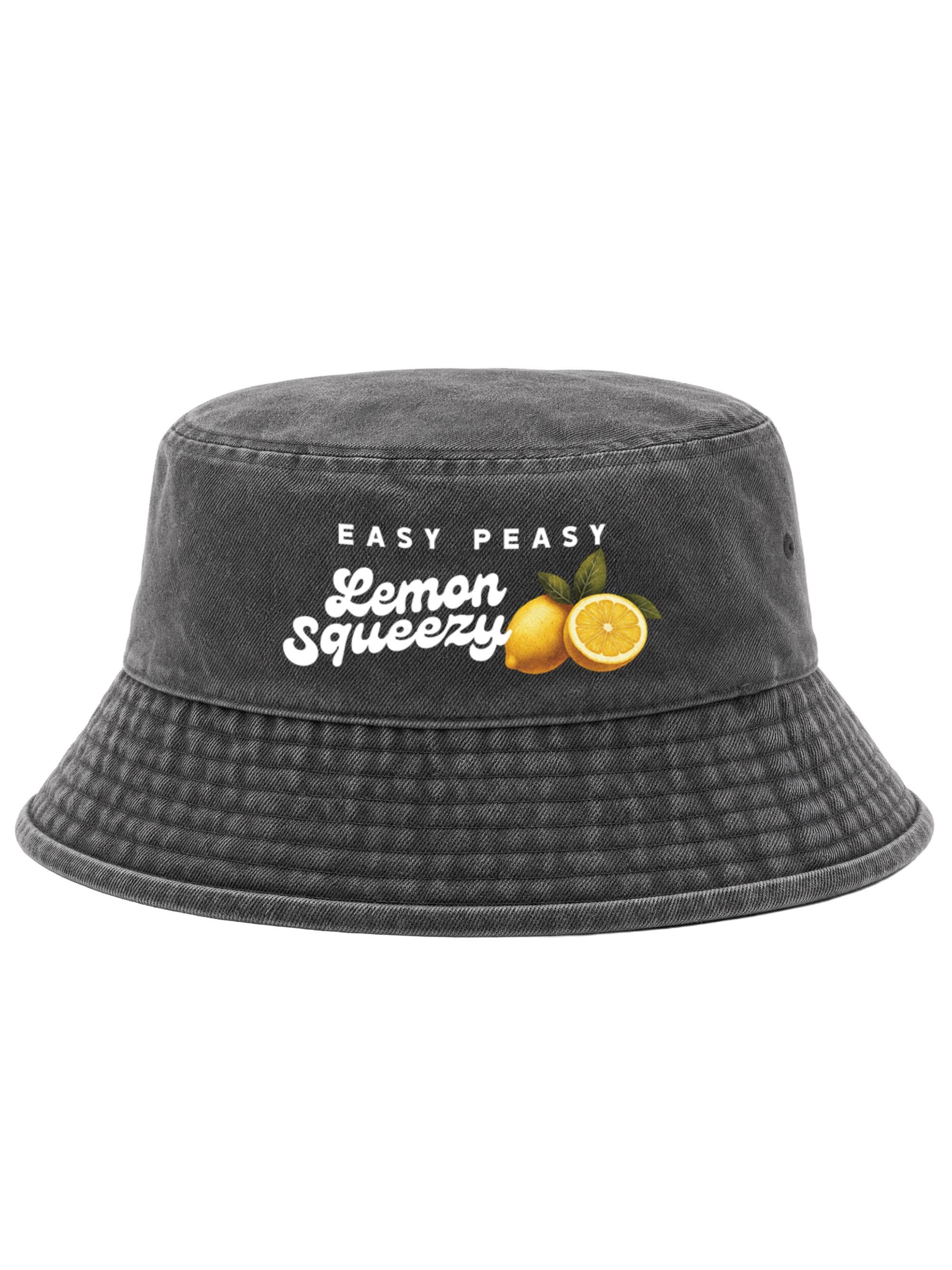 Neverless Fischerhut Anglerhut mit Print Easy Peasy Lemon Squeezy – Bucket Hat Herren