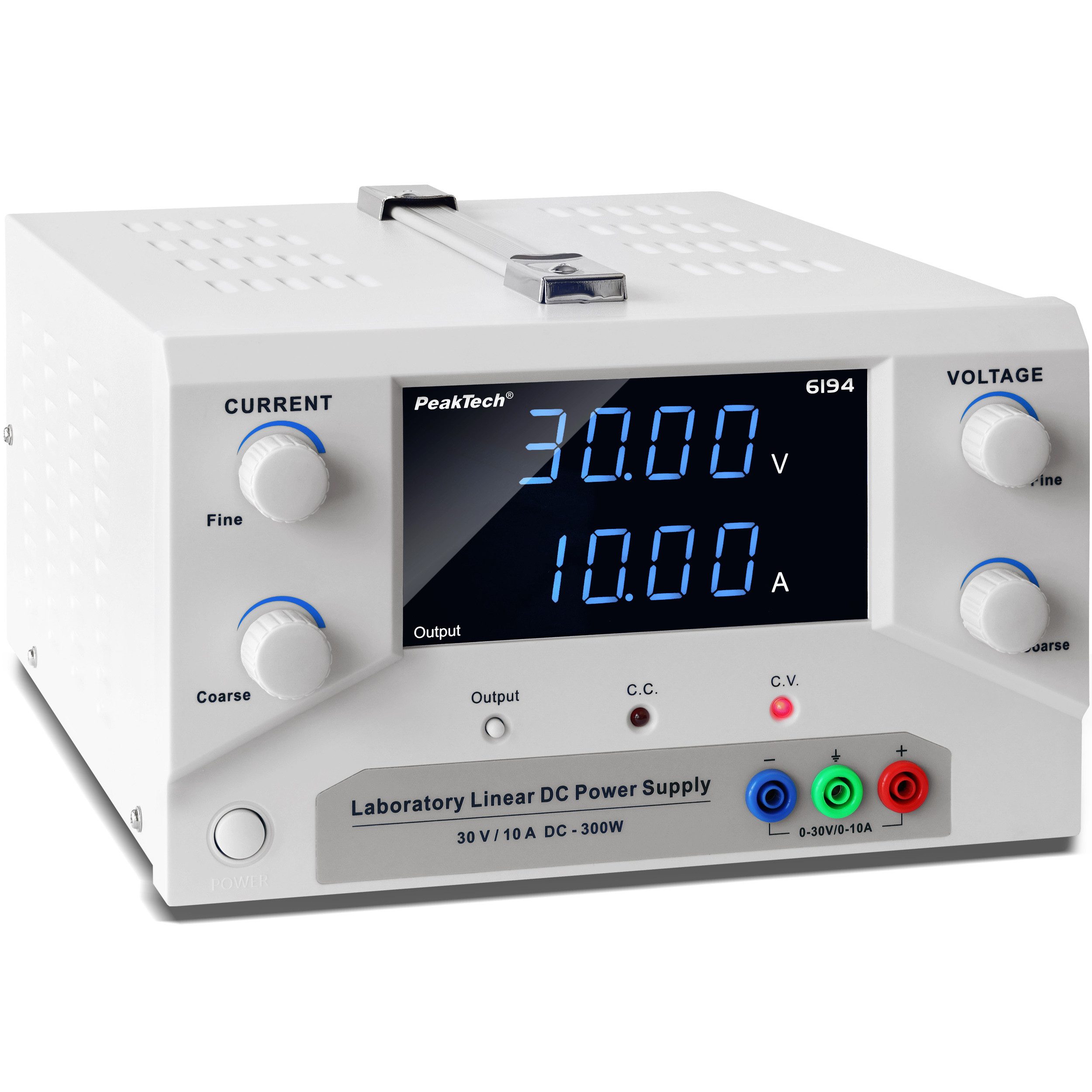 PeakTech 30 V 10 A DC Labornetzteil 0–30 V/0–10 A SELV, linear Labor-Netzteil