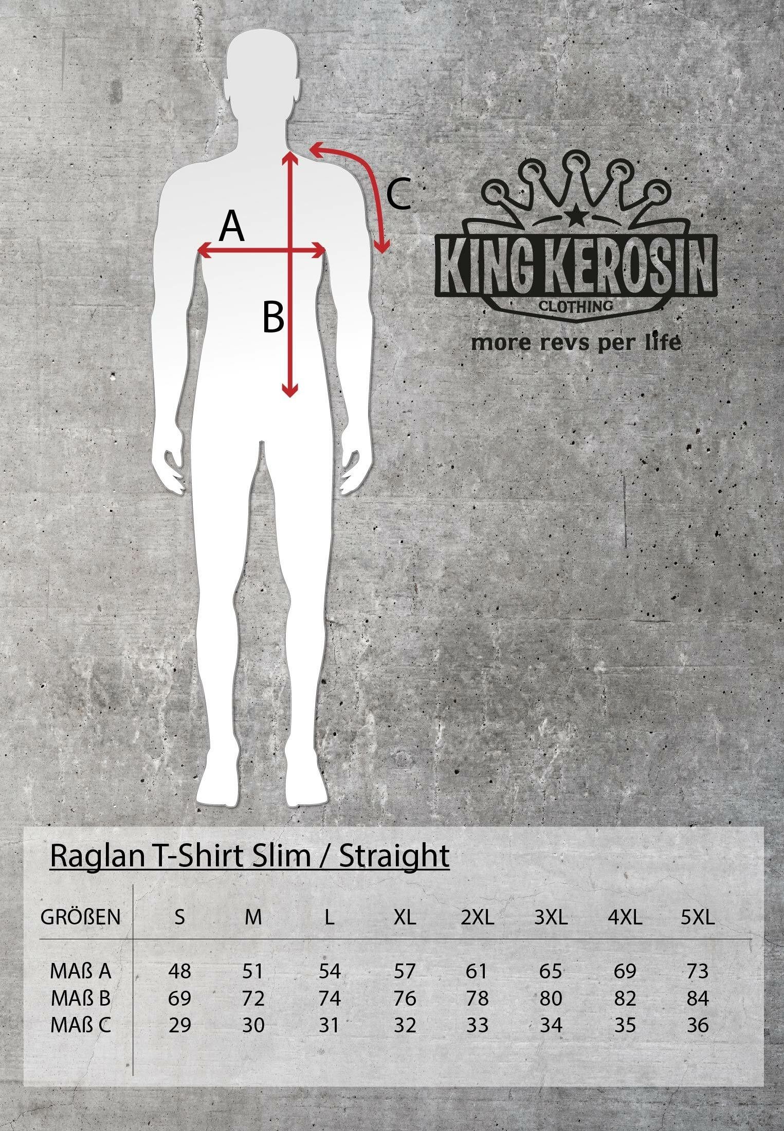KingKerosin Longsleeve Tough Stickerei mit Nails und Ärmeln gestreiften Rücken as im