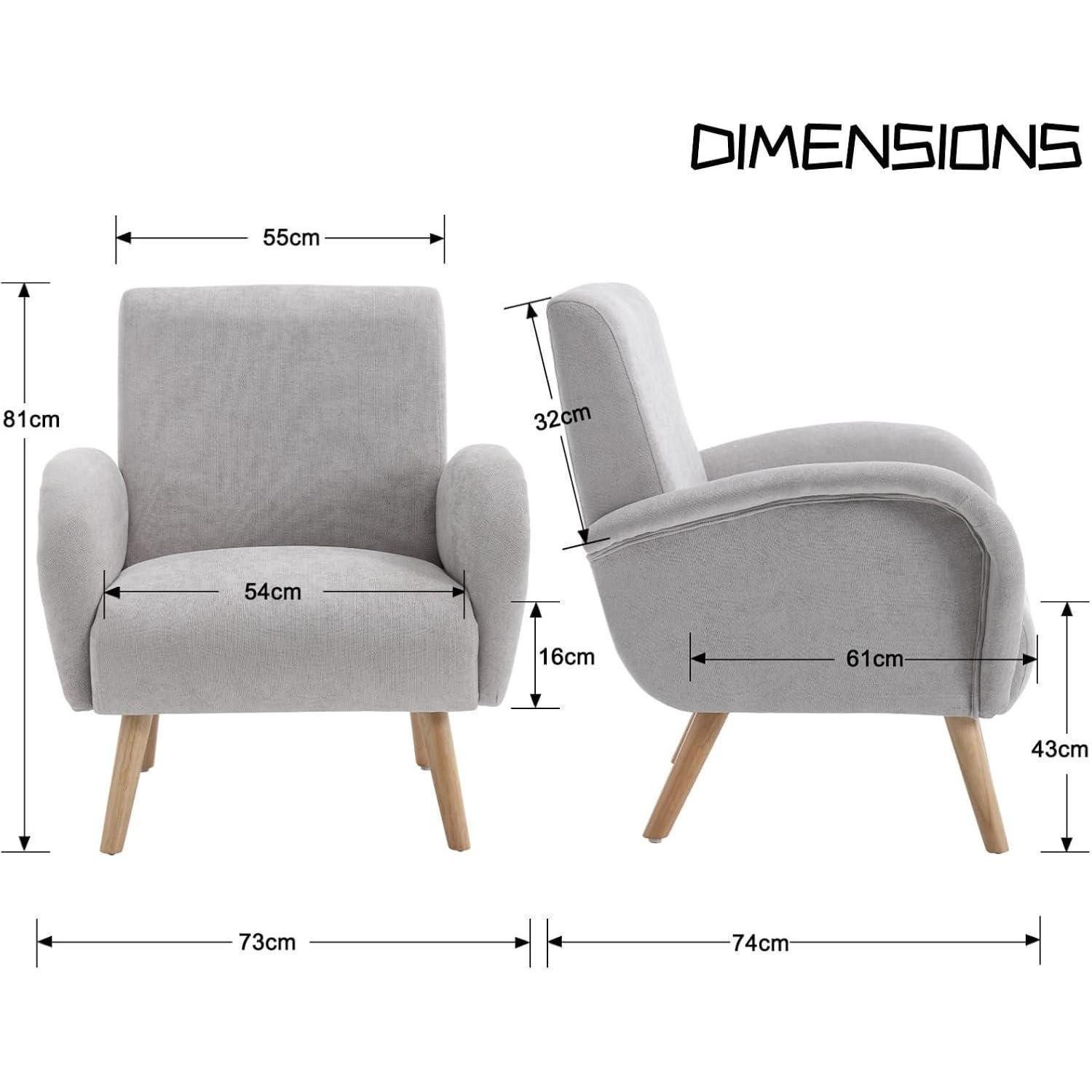 LuxusKollektion Ohrensessel Loungesessel Chenille Ohrensessel Holzbeine Chenille Grau