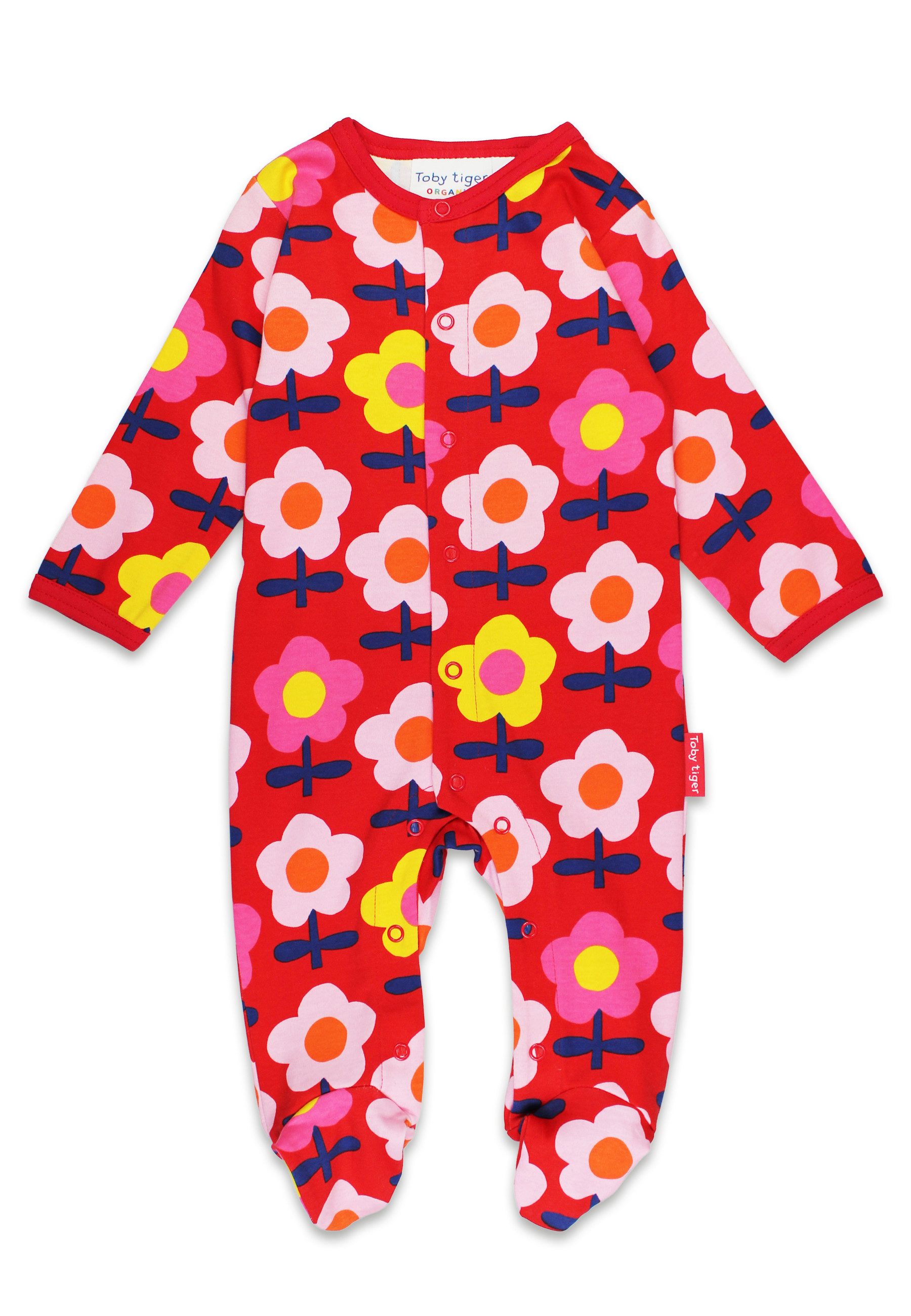 Toby Tiger Strampler Strampler mit Retro Blumen Print