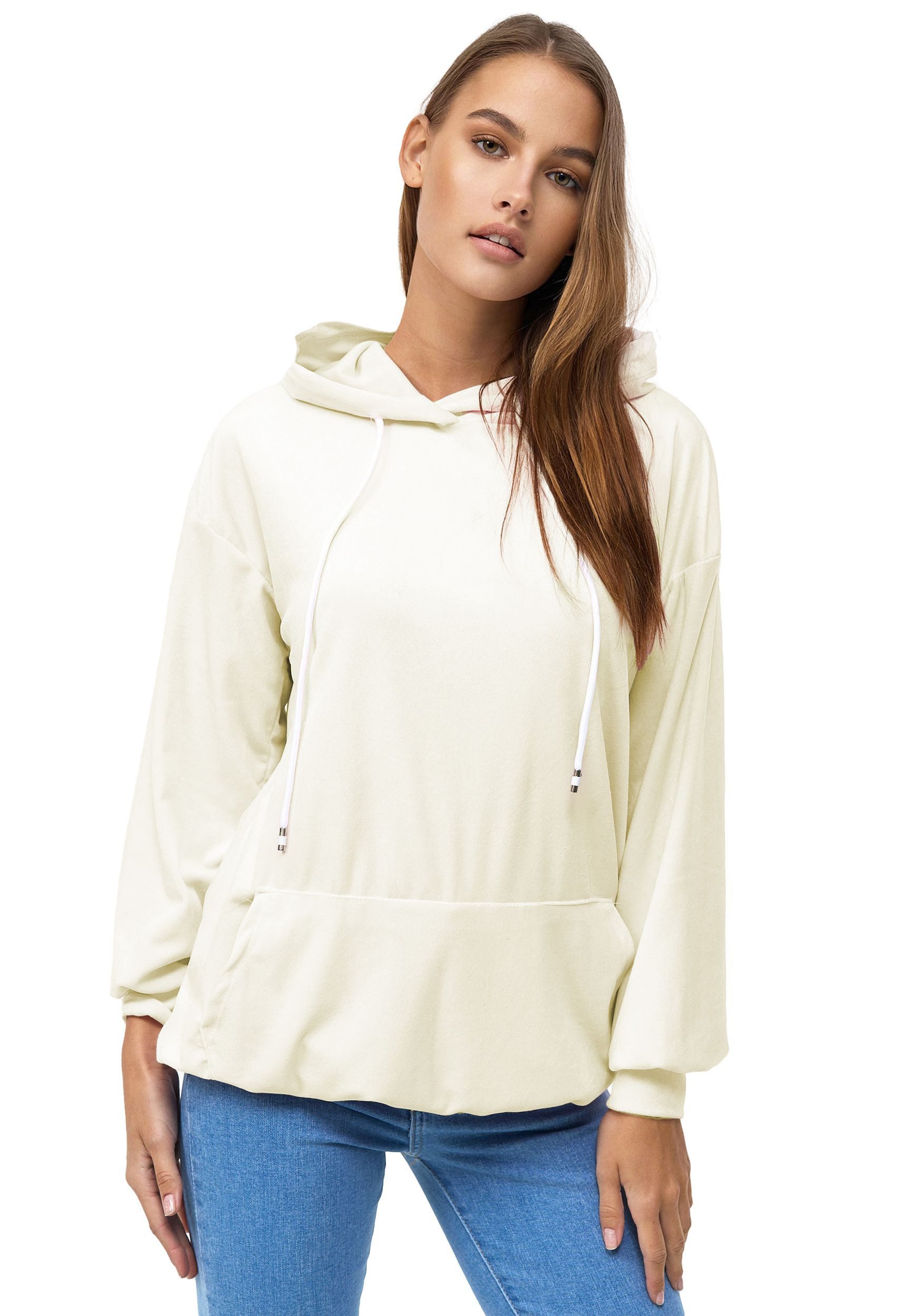 enflame Hoodie Langer Kapuzen Oversized Velours (1-tlg) Enflame Q - 51227 günstig online kaufen