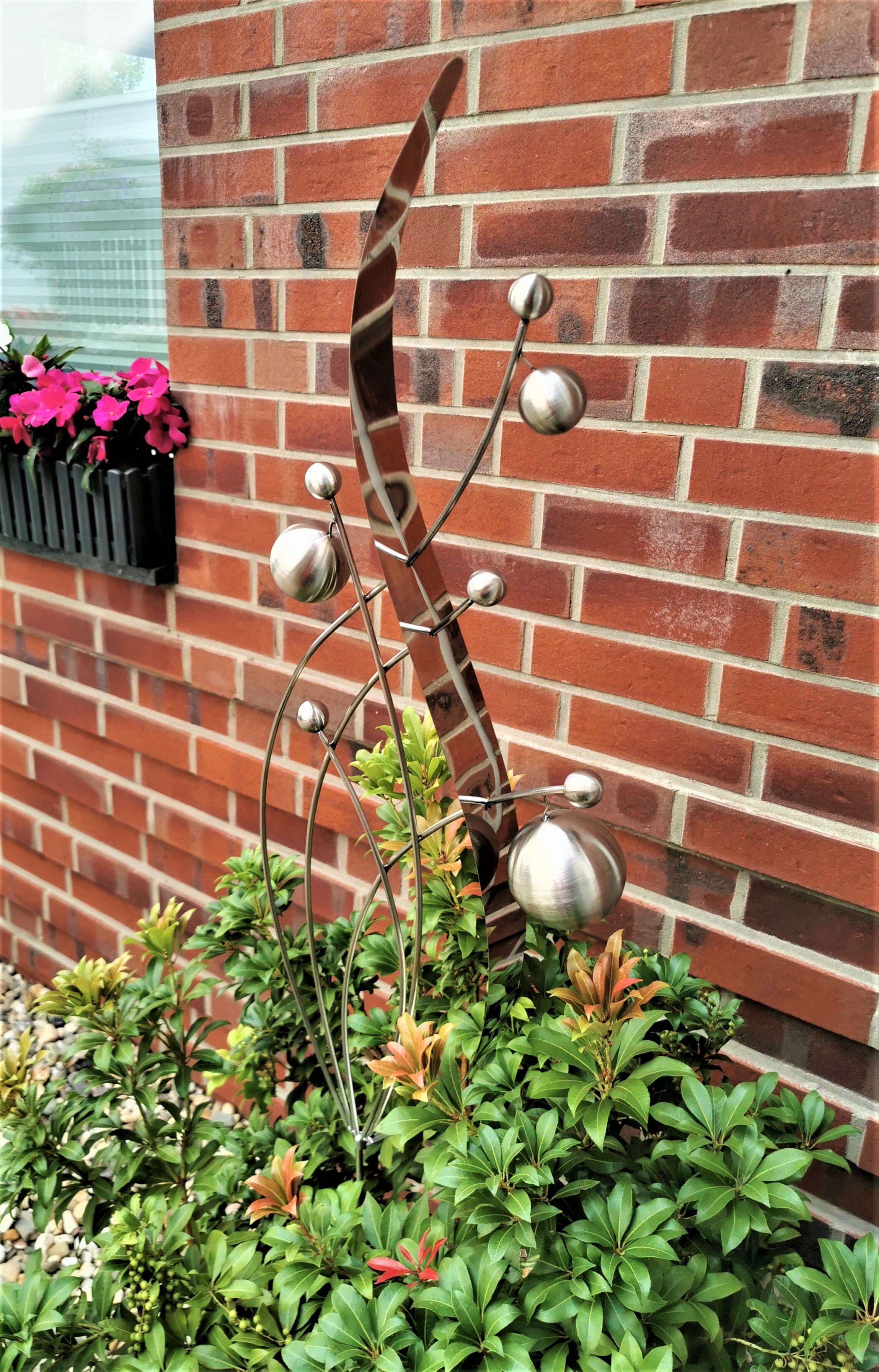 160 Stecker Skulptur Gartenstecker groß Venedig Beetstecker Jürgen cm Garten-Ambiente matt Edelstahl Gartenstecker Bocker