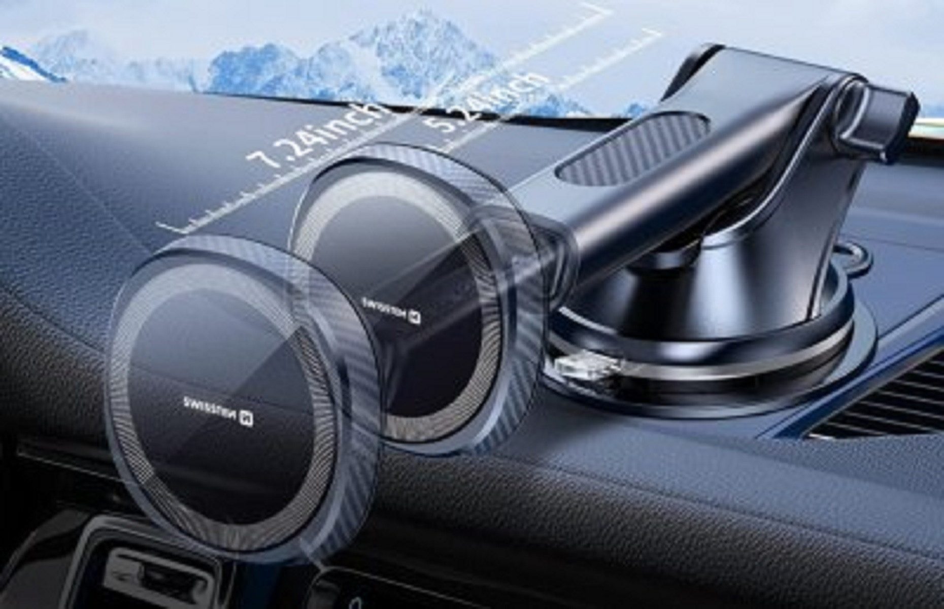 SWISSTEN Handy-Halterung 15W Drahtloser Ladehalter Magnetischer Auto-Halter für schnelles Laden – Bild 5 von 5