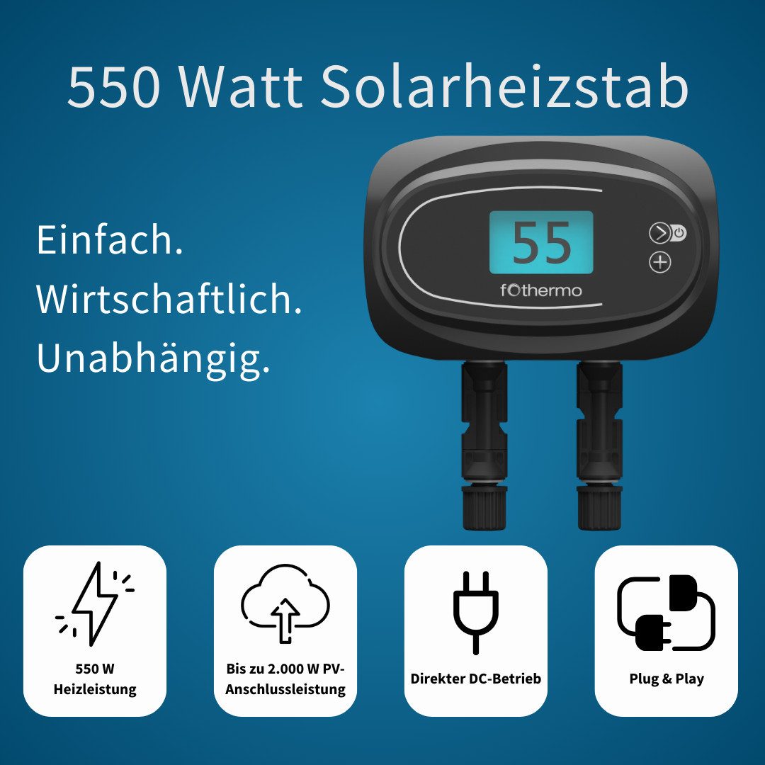 fothermo System AG Heizstab ROD-550, Einzelprodukt, 550 W; MPP-Tracker; PV-Direktanschluss; stufenlos regelbar