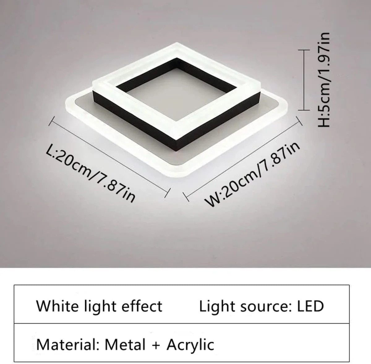 Goeco LED Deckenleuchte Quadrat Deckenlampe aus günstig online kaufen