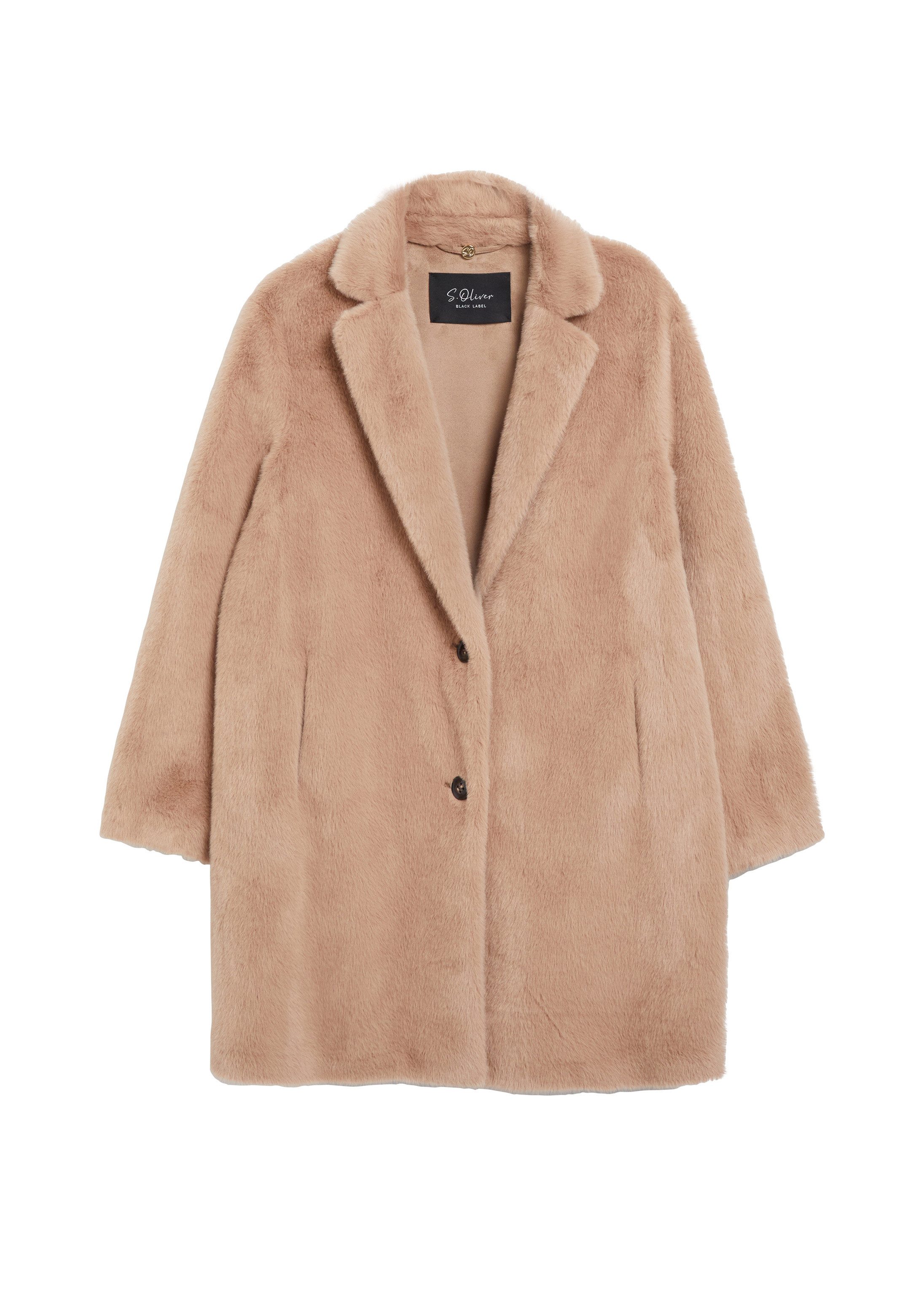 s.Oliver Funktionsmantel Outdoor-Mantel Fake-Fur-Mantel im Relaxed Fit
