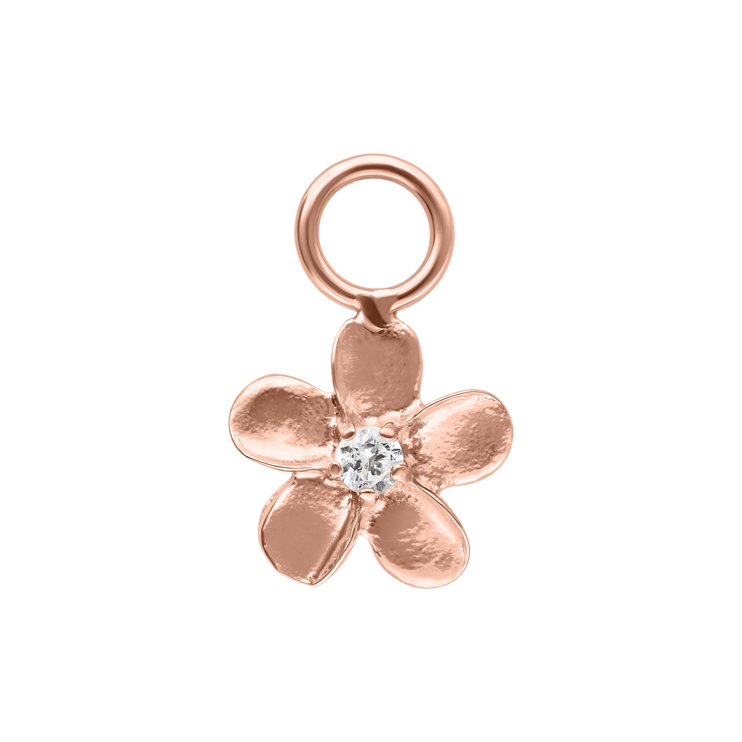 Wildcat Piercing-Set Flower Pendant für Ohr, 1 Stück, Chirurgenstahl 316L - wasserfest, hautverträglich, Roségold