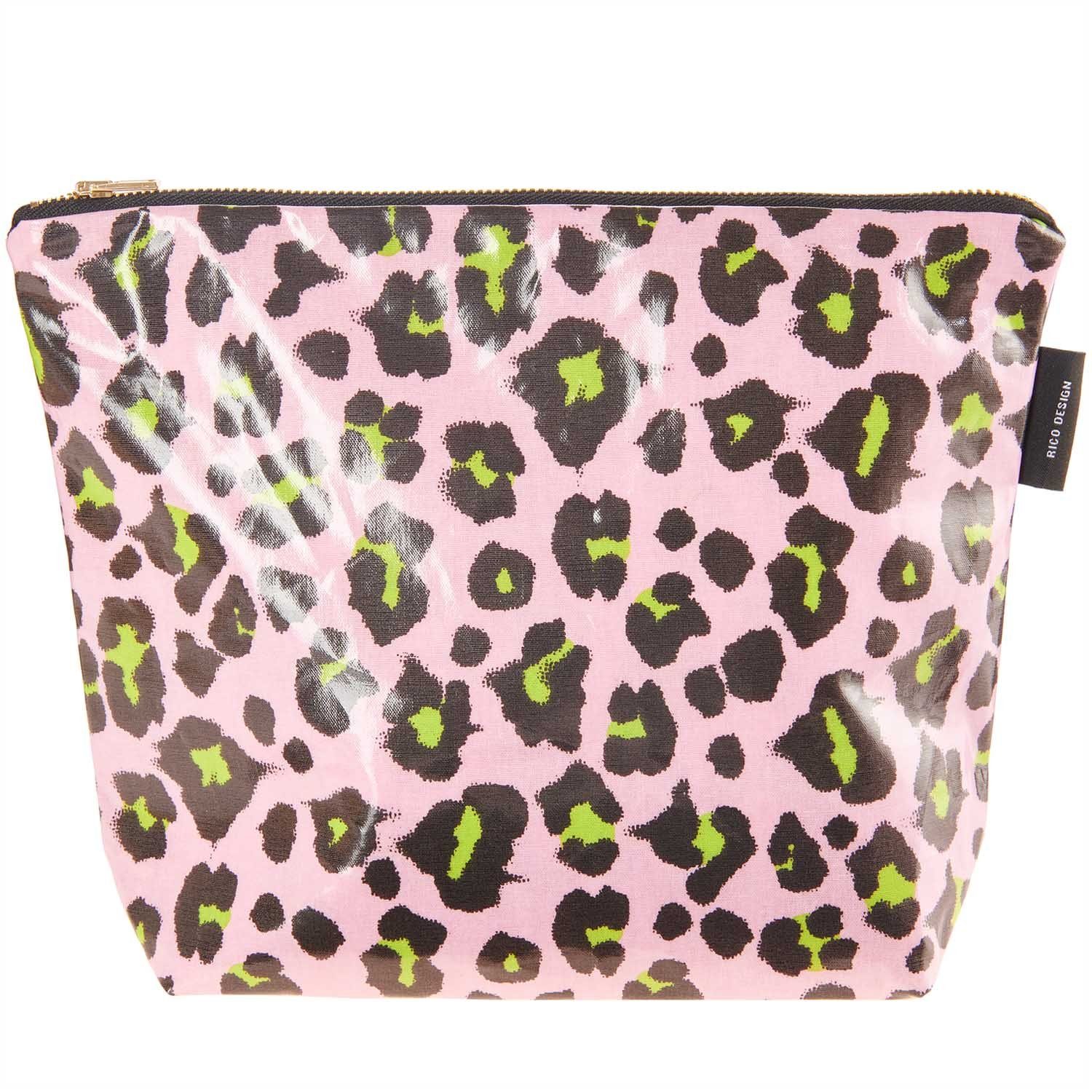 Crystal and Sage Jewelry Beautycase Leo Kosmetiktasche PVC-beschichtet, lila oder rosa, mit Metallreißverschluss