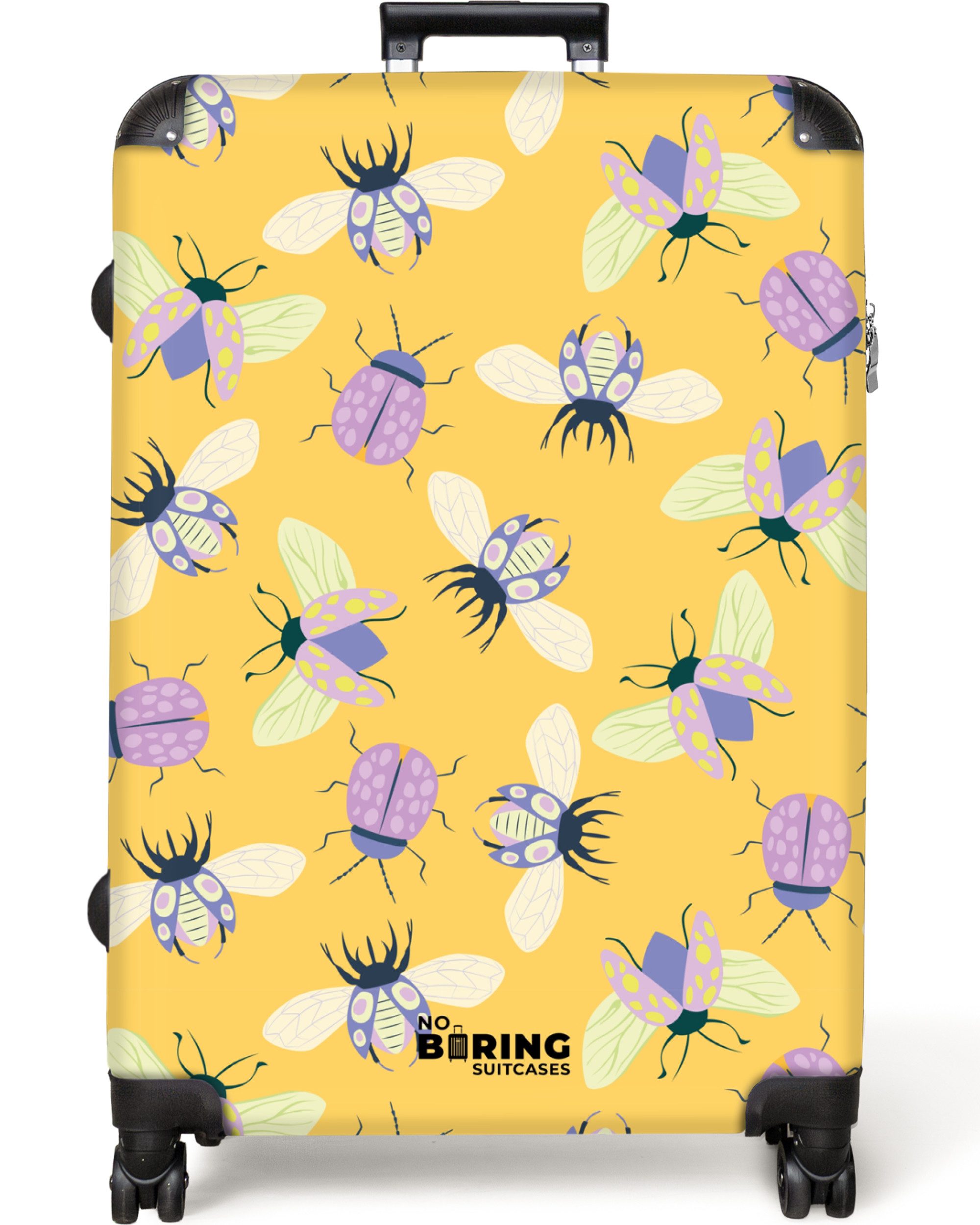 NoBoringSuitcases.com© Hartschalen-Trolley Gelb mit Insekten 77 günstig online kaufen