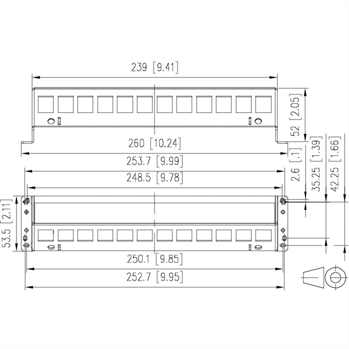 Metz Connect SmartConnectPP 12Port Keystone, unbestückt Netzwerk-Panel