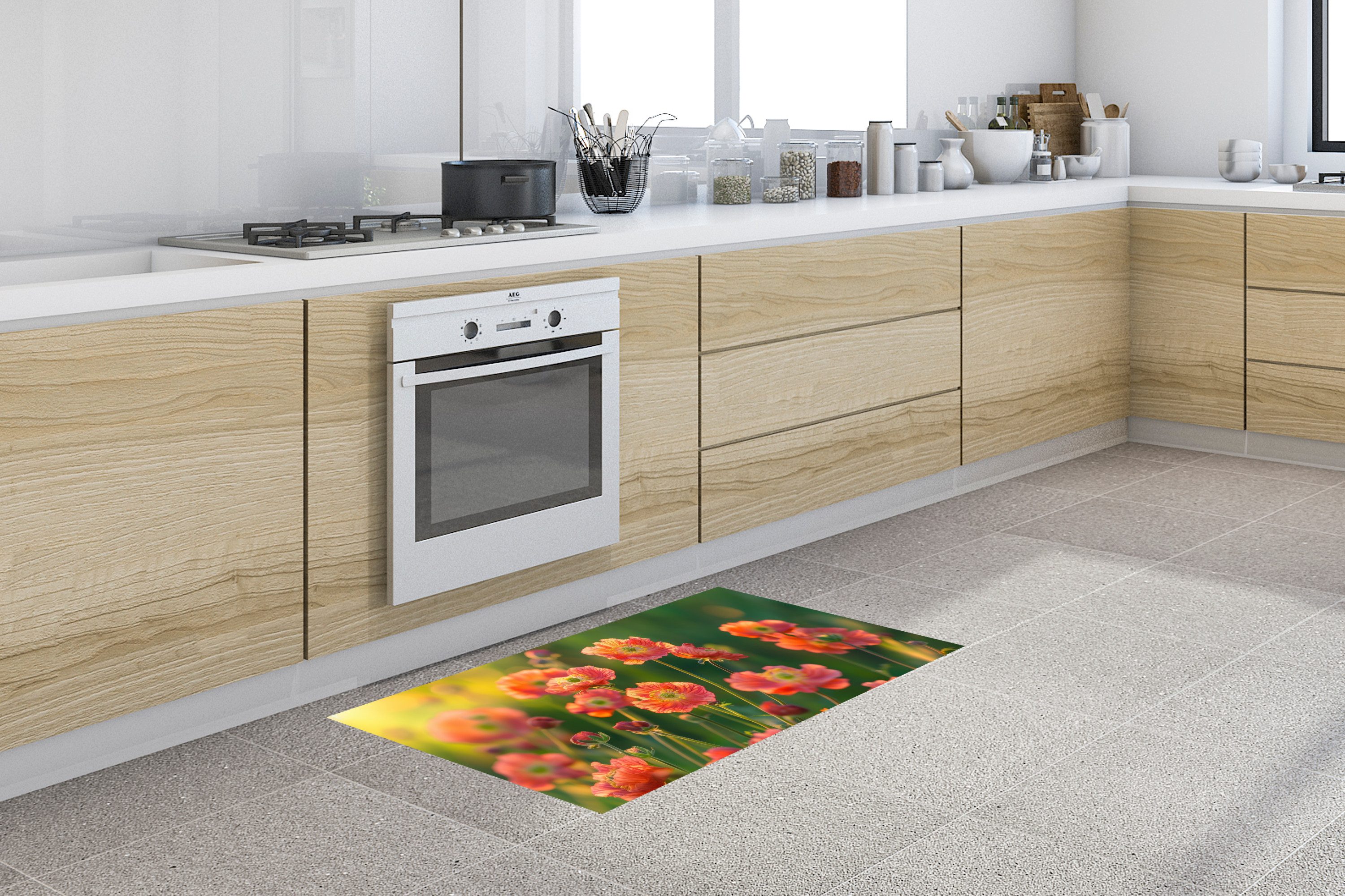 MuchoWow Küchenläufer Blumenfeld - Sonnenstrahlen - günstig online kaufen