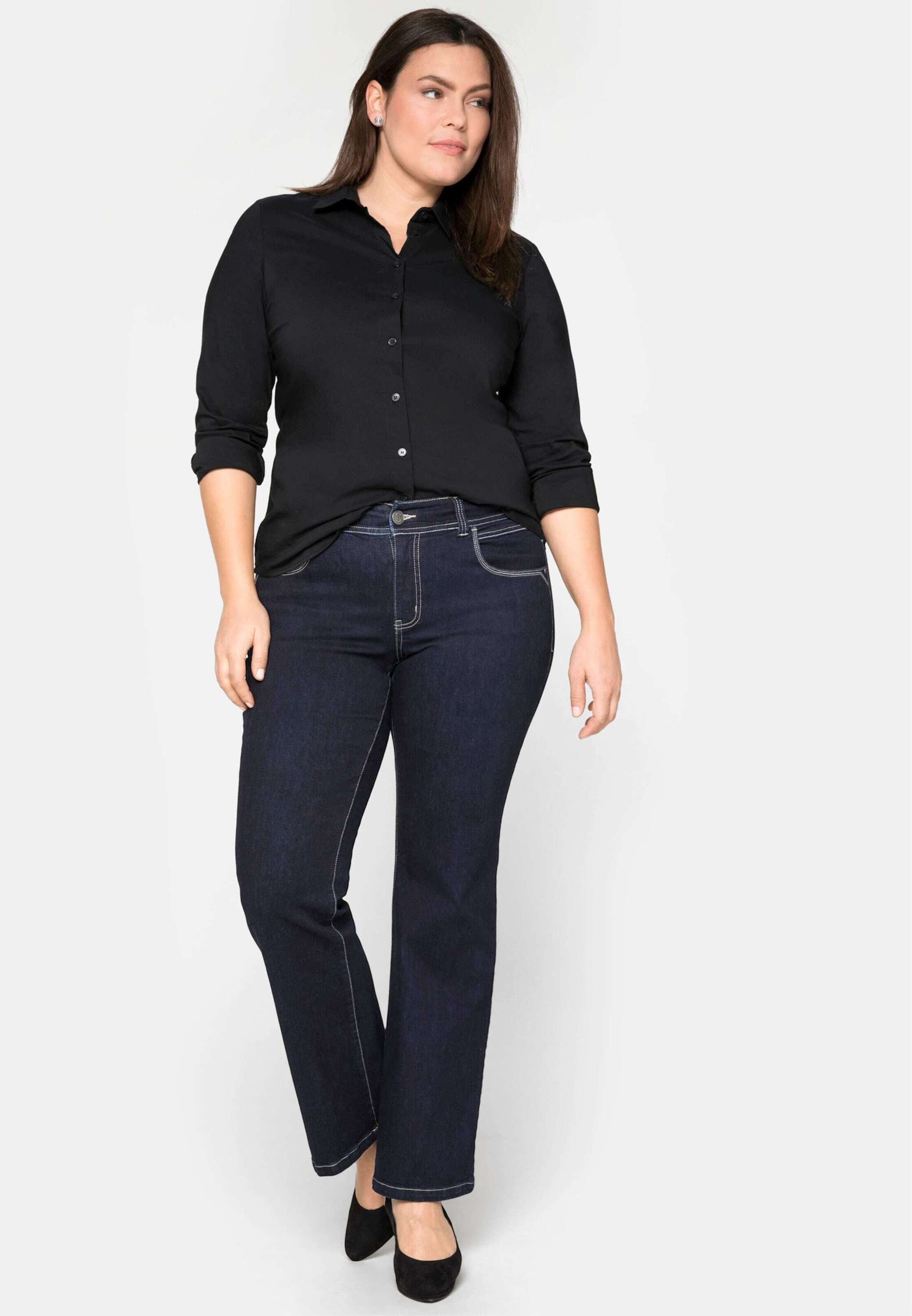 Sheego Klassische Bluse Hemdbluse Langarm günstig online kaufen