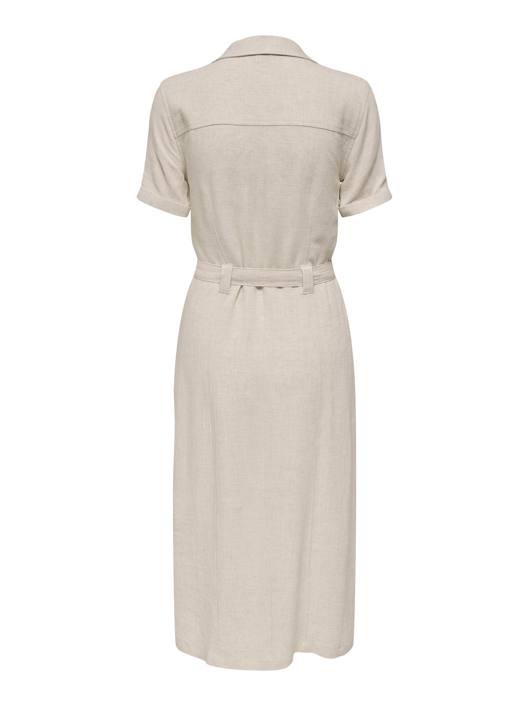 ONLY Shirtkleid Elegantes, knielanges Modell mit Gürtel und Knöpfen (knielang) ONLSIESTA SS LIN BL SHIRT DRESS PNT NOOS
