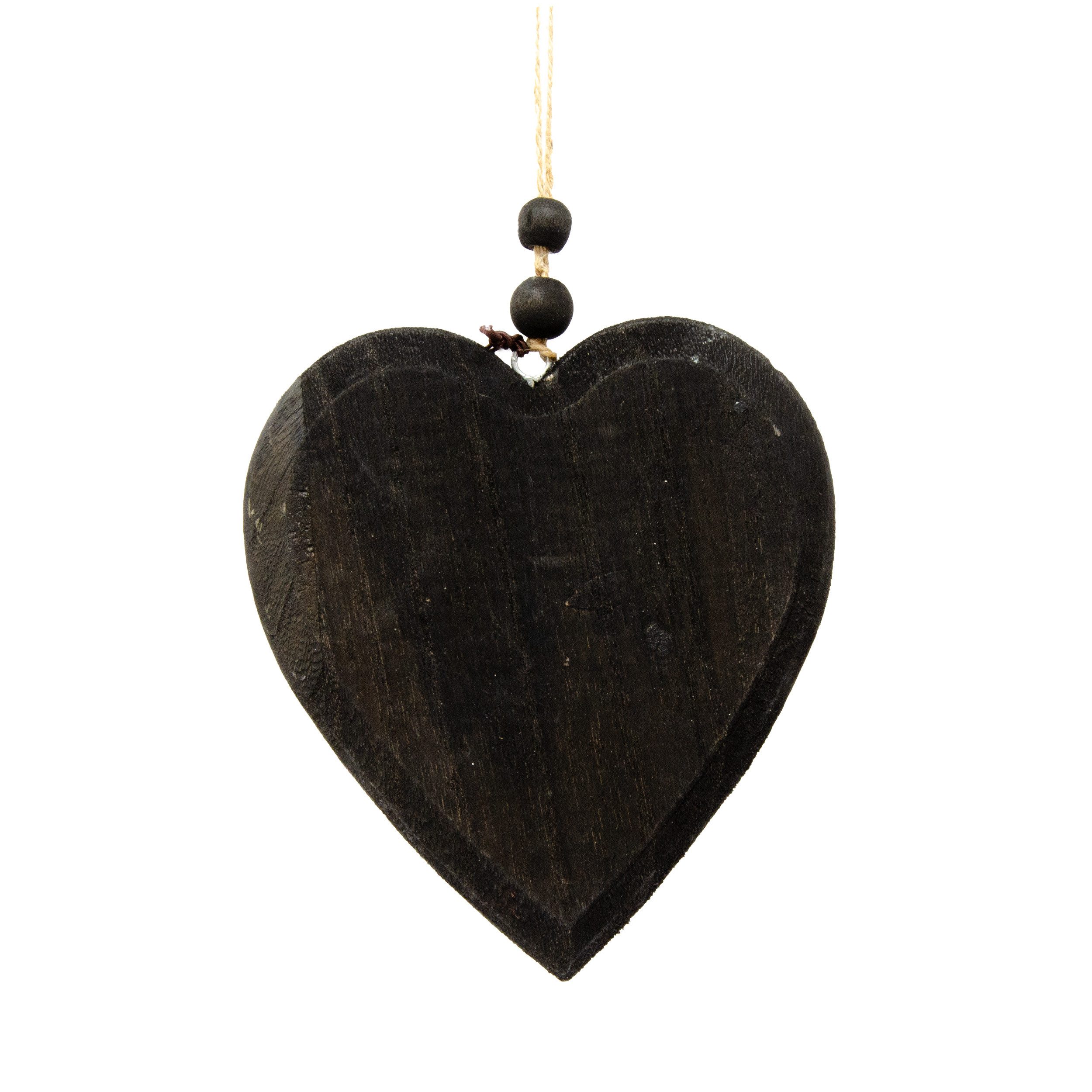 Goldbach Dekohänger Holzherz Dekoration Schwarz für Fenster und Veranstaltungen