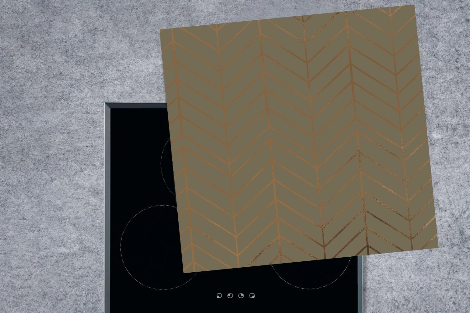 Arbeitsplatte tlg), Herdblende-/Abdeckplatte küche Luxus, cm, Muster Bronze MuchoWow - 78x78 (1 für - Ceranfeldabdeckung, Vinyl,