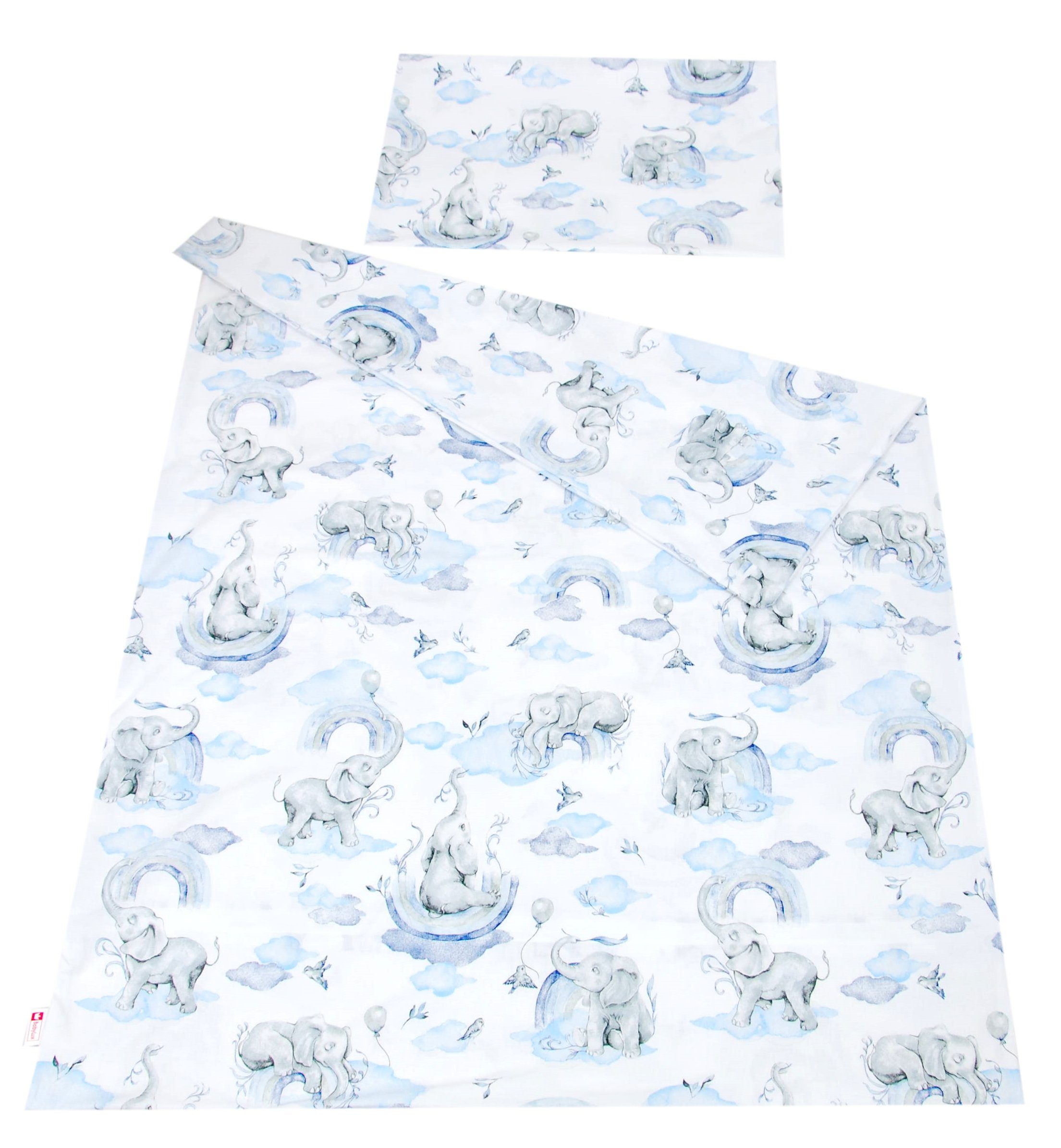 BabyLux Babybettwäsche BABYLUX Kinderbettwäsche 2 Tlg. 90 x 120 cm Bettwäsche Bettbezug Kind, 126. Elefanten Blau