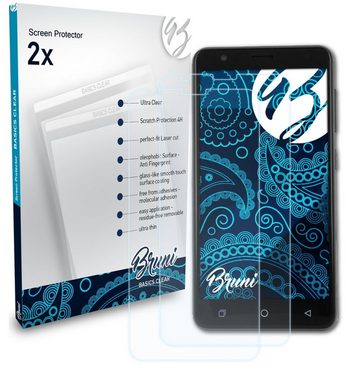 Bruni Schutzfolie Glasklare Displayschutzfolie für myPhone Fun 8, (2 Folien), praktisch unsichtbar