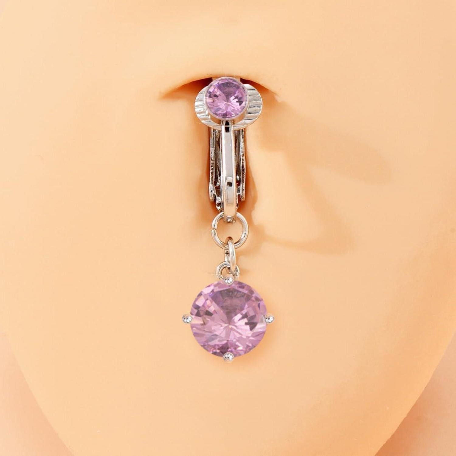 Briana Williams Bauchnabelpiercing Fake Bauchnabelpiercing Edelstahl Herz Schmetterling Zirkon Clips On