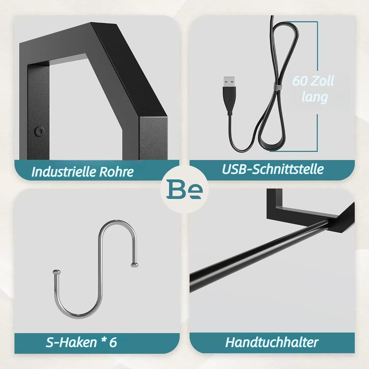Bestier Wandregal Küchenregal, LED-Gaming-Regale (19.8 x günstig online kaufen