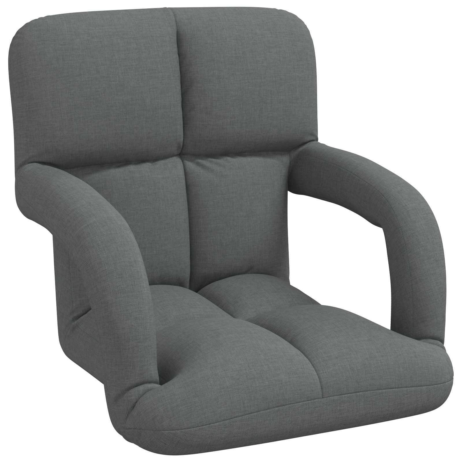 vidaXL Bodenkissen Verstellbarer Bodenstuhl mit Armlehne 5-stufige Position Stoff