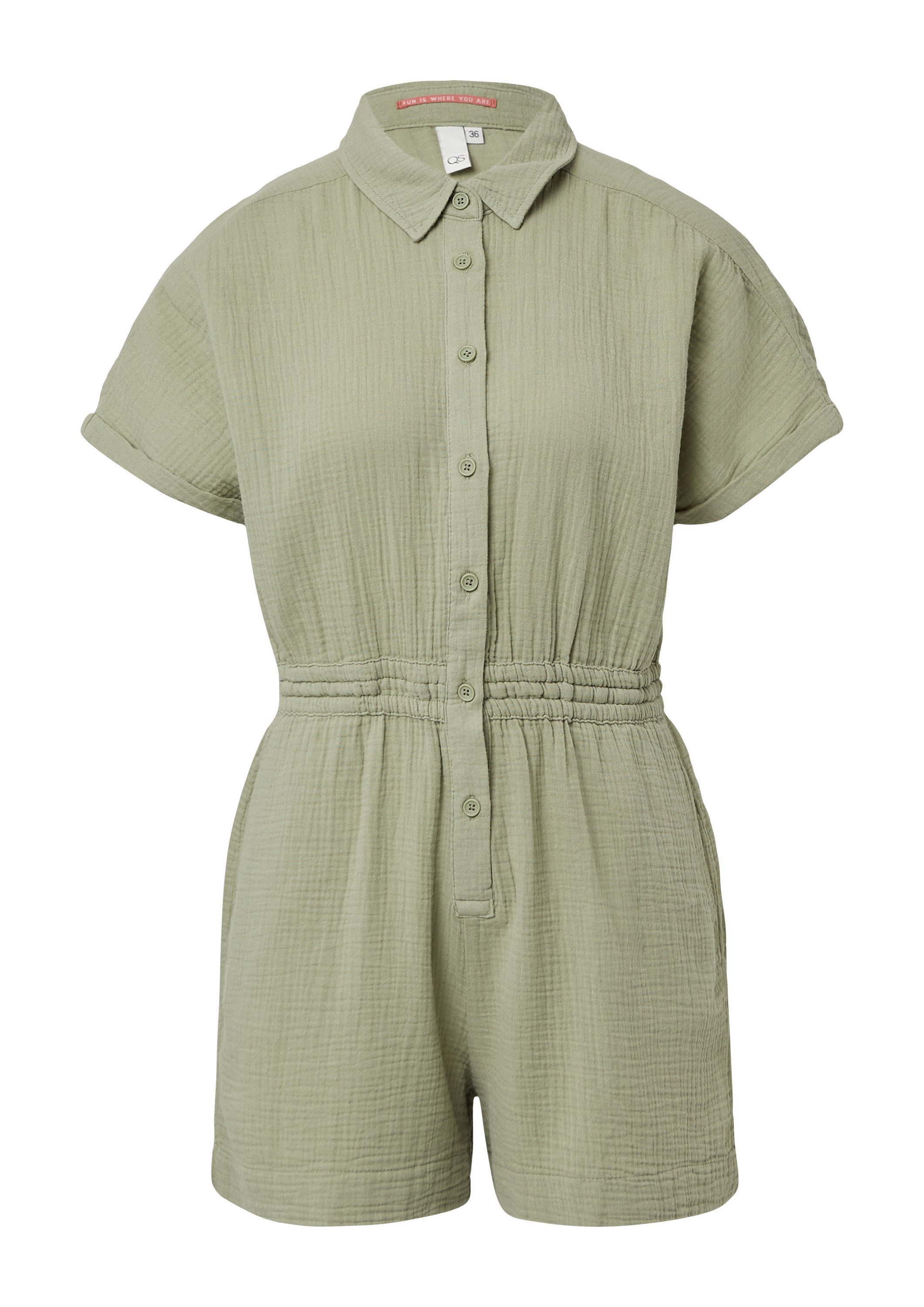 QS Jumpsuit Overall Musselin-Overall mit Elastikbund in der Taille günstig online kaufen