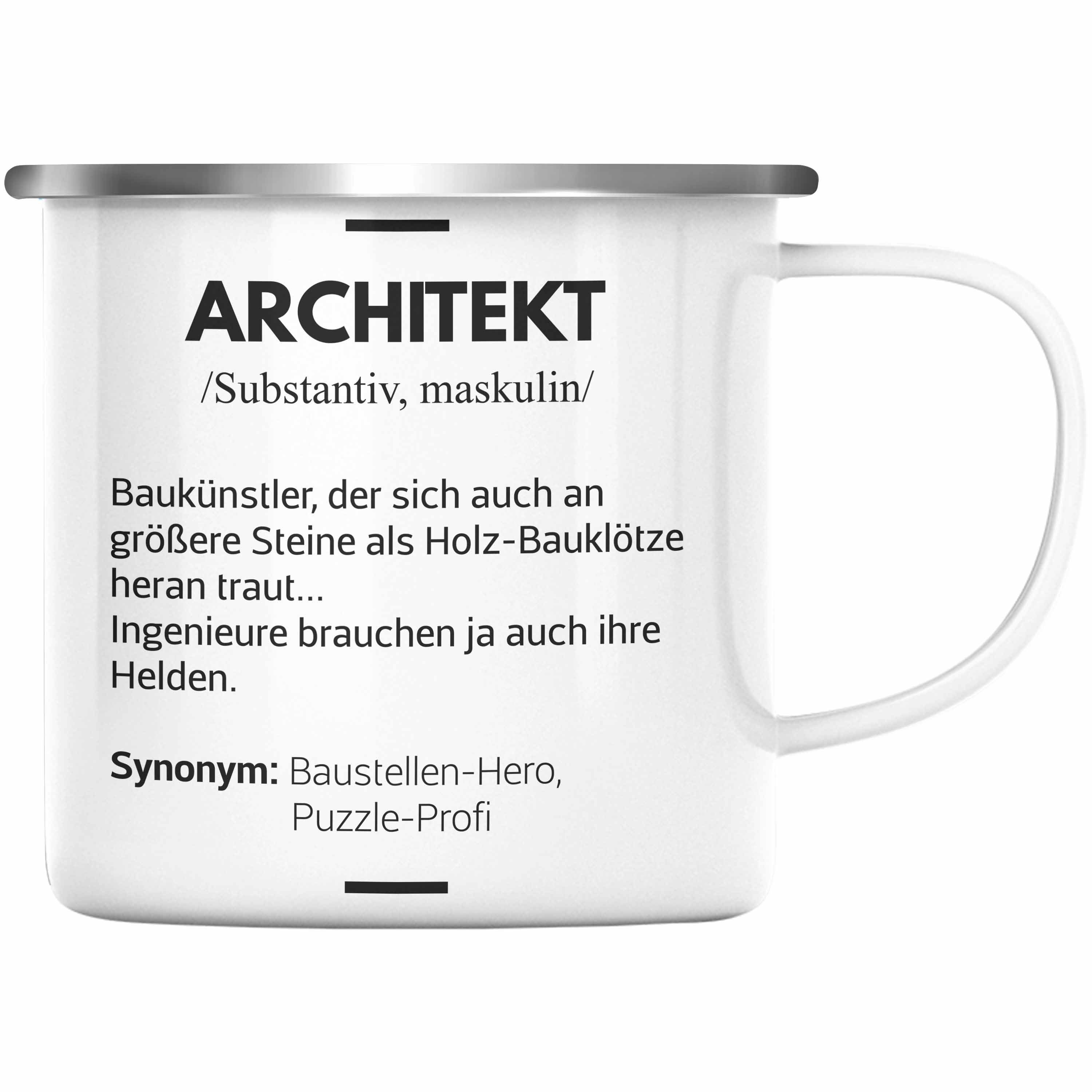Trendation Thermotasse Trendation - Architekt Geschenke Emaille Tasse Lustig KaffeeEmaille Ta