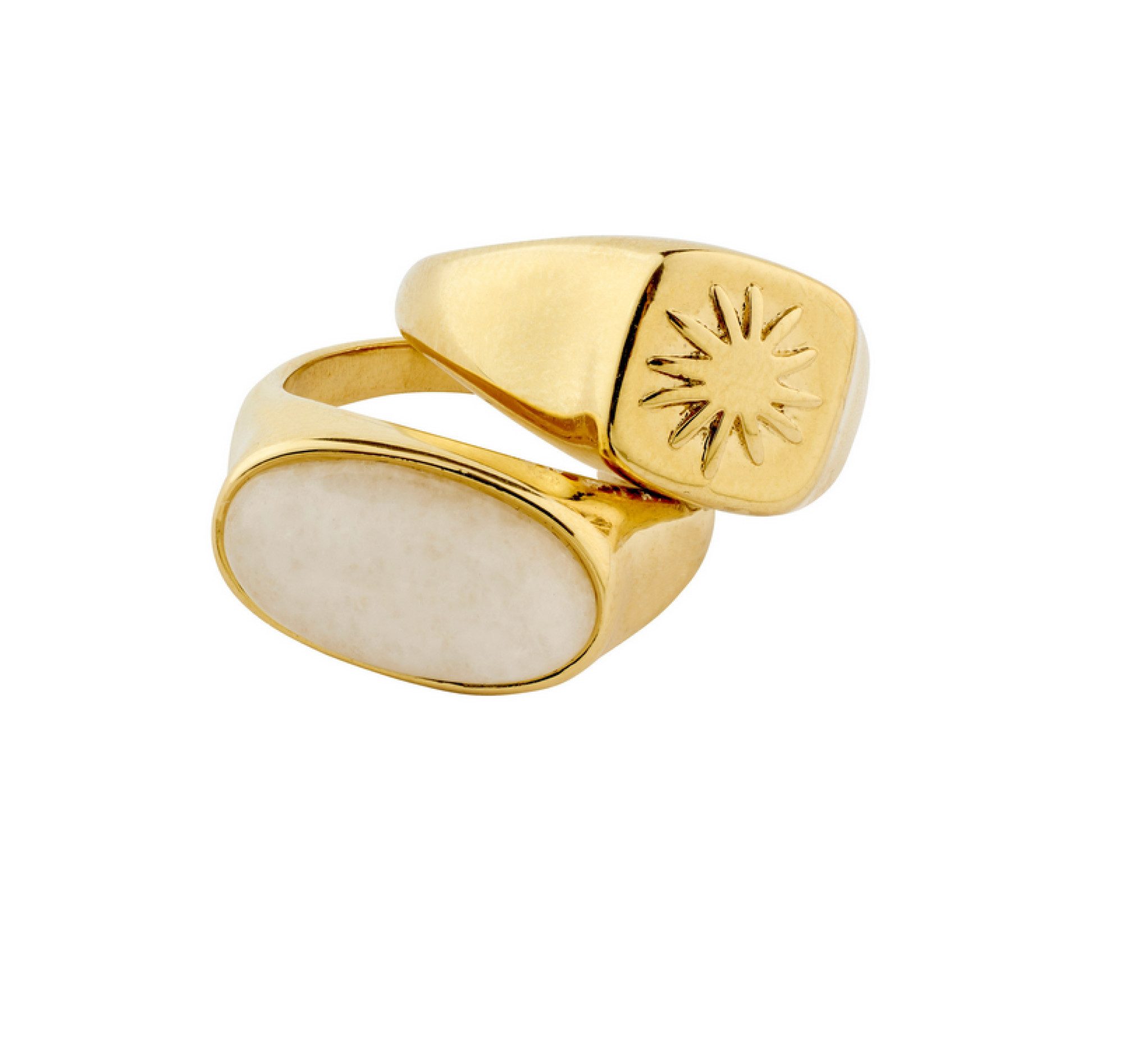 Pilgrim Goldring PRISM - im Set mit Jade-Stein & Sonnenprägung verstellbar