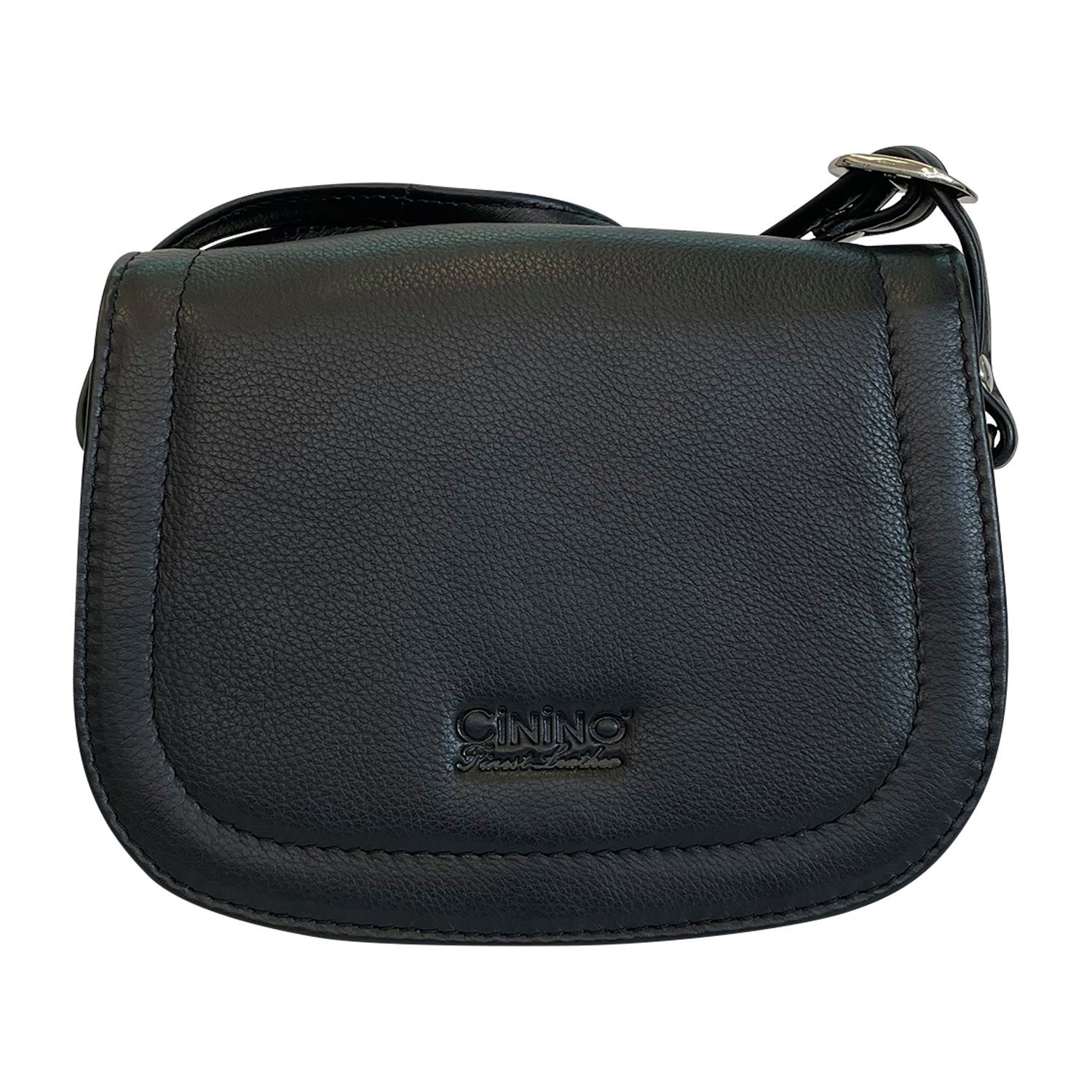 Cinino Handtasche Marlies, Ledertasche Umhängetasche Schwarz