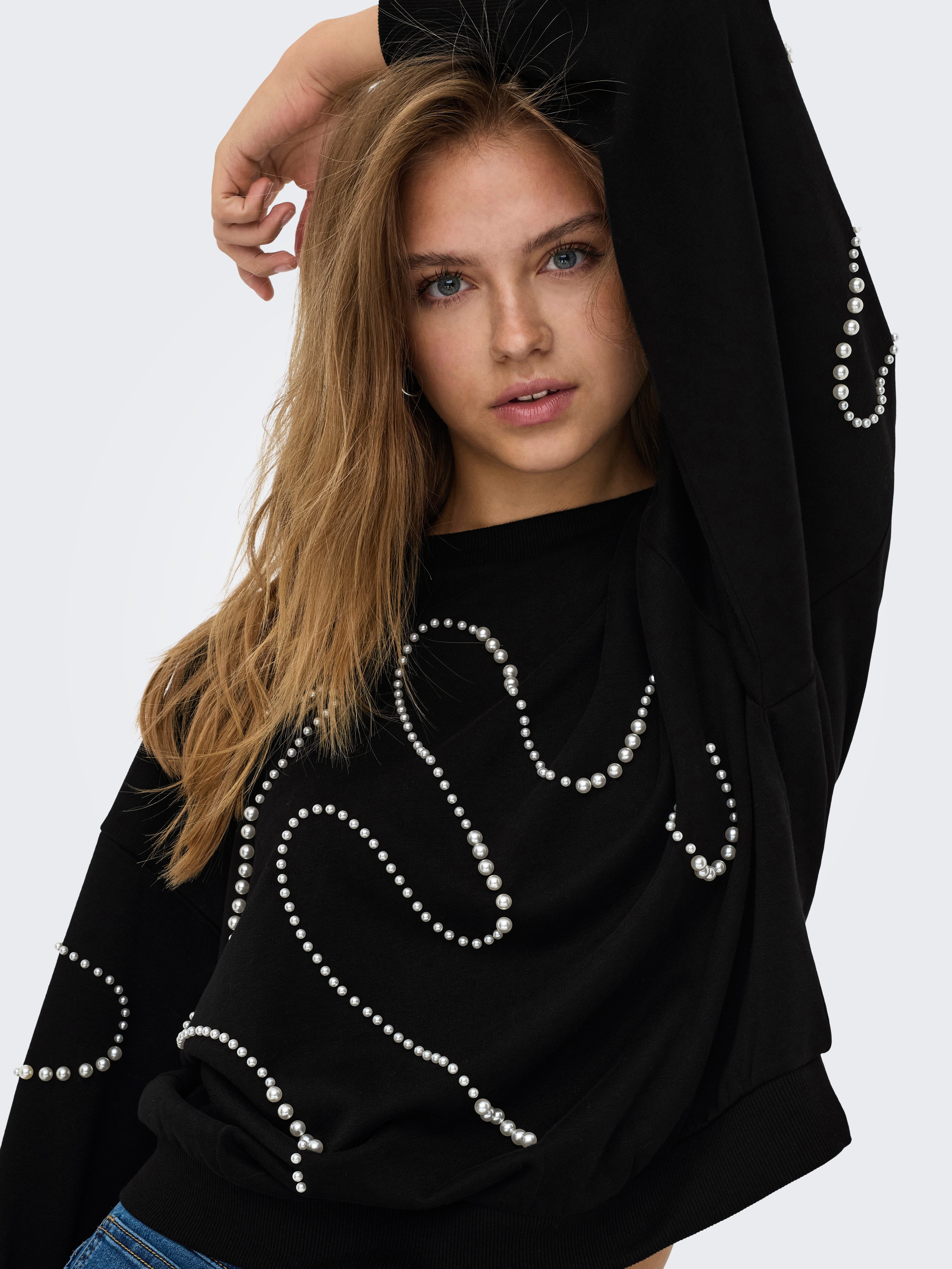 ONLY Sweatshirt ONLBROOK L/S PEARL DETAIL CS SWT
