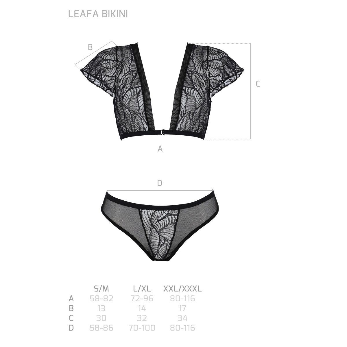 bikini Eco Collection Leafa Bustier ECO black (L/XL,S/M,XXL) PE - Passion