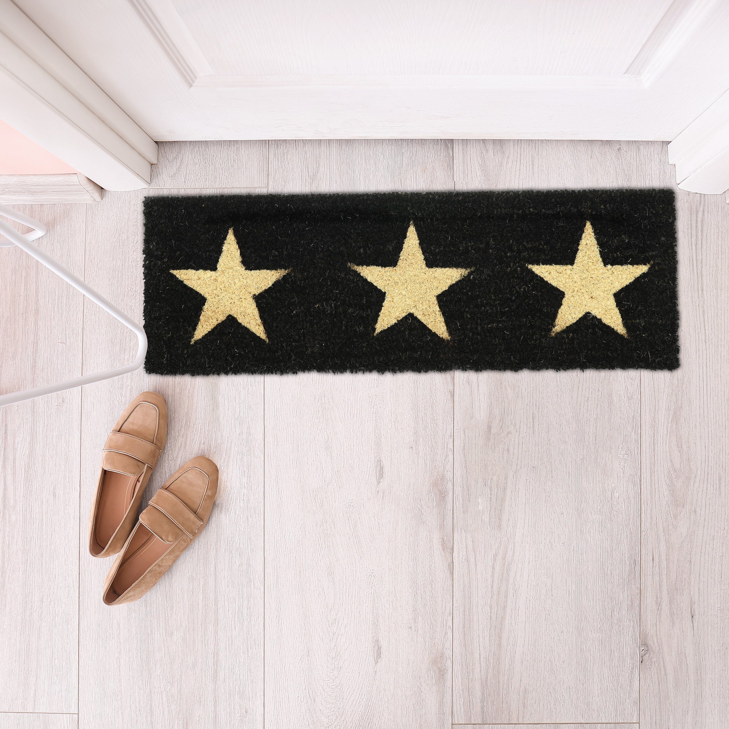 relaxdays Fußmatte Kokos Fußmatte Sterne schmal, günstig online kaufen