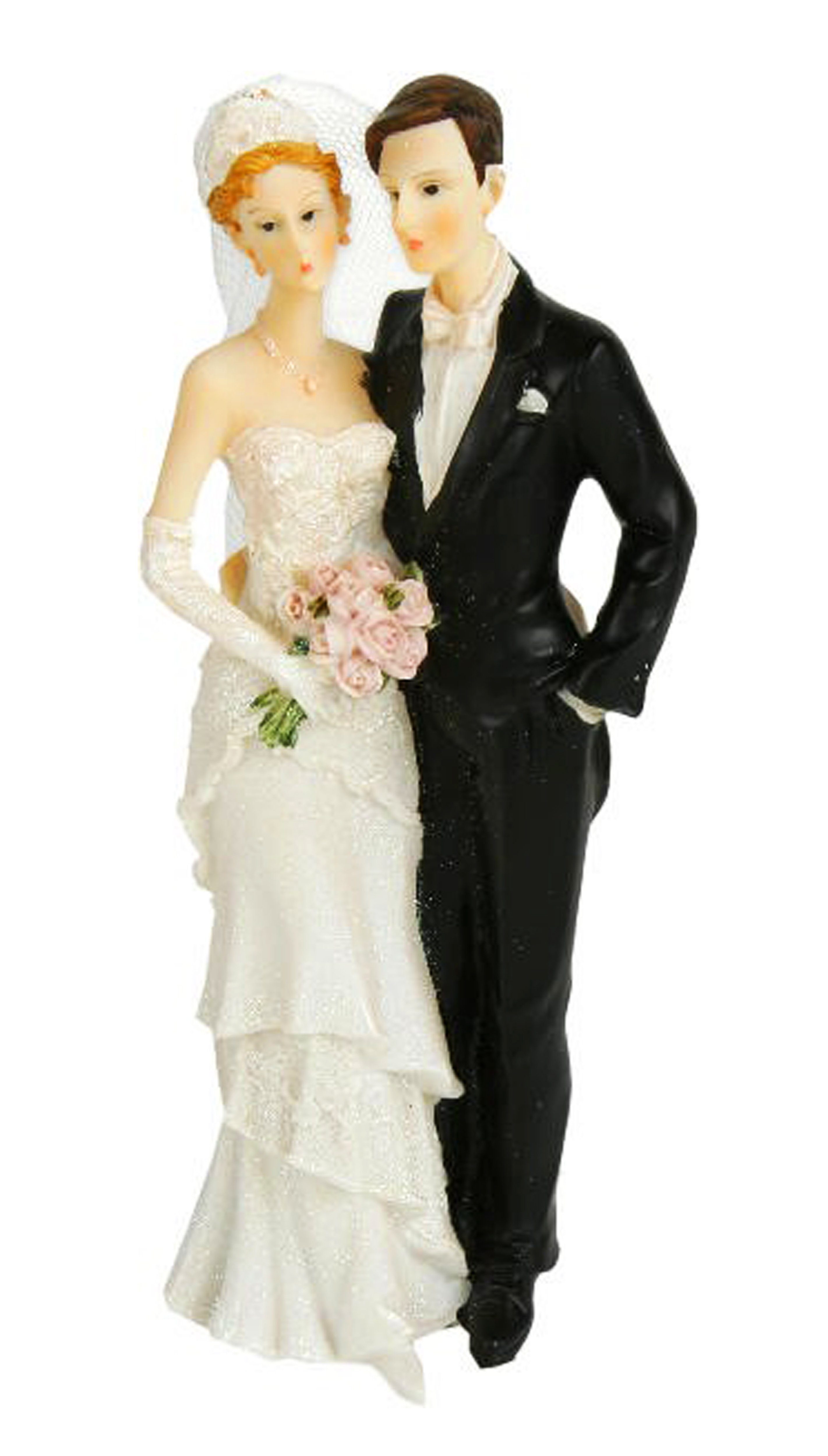 Dekofigur HOCHZEITSPAAR Tortenfigur 21cm Hochzeitsfigur Stehend), Tortenaufsatz - Brautpaar (Hochzeitpaar Tortendeko Deko
