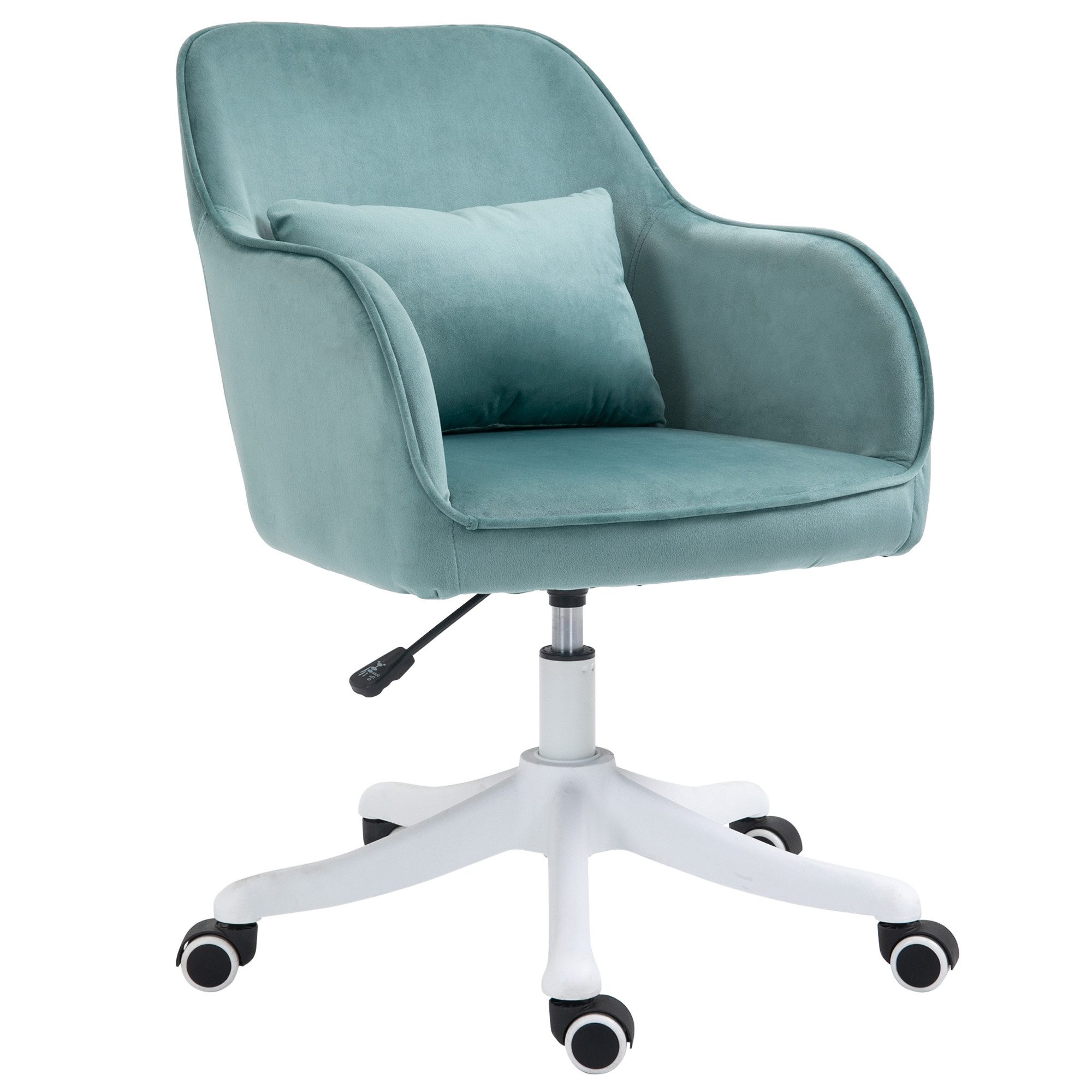 Vinsetto Schreibtischstuhl Ergonomischer Chefsessel 360° Drehbar Computerstuhl, Samtoptik (Massagestuhl, 1 St), für Büro, Grün – Bild 2 von 5