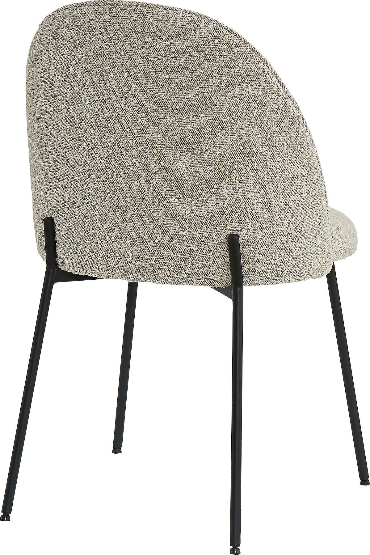 SIT Polsterstuhl Empoli 2er-Set mit Bouclé-Bezug und abgerundeter Rückenlehne (Set, 2 St), 4-Fuß-Gestell aus schwarz pulverbeschichtetem Metall – Bild 5 von 5