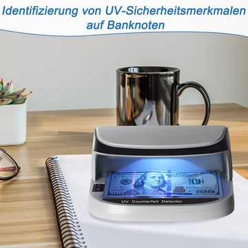 Welikera Geldscheinprüfgerät Tragbarer Desktop-Währungsdetektor mit violettem Licht, zur Prüfung von Banknoten